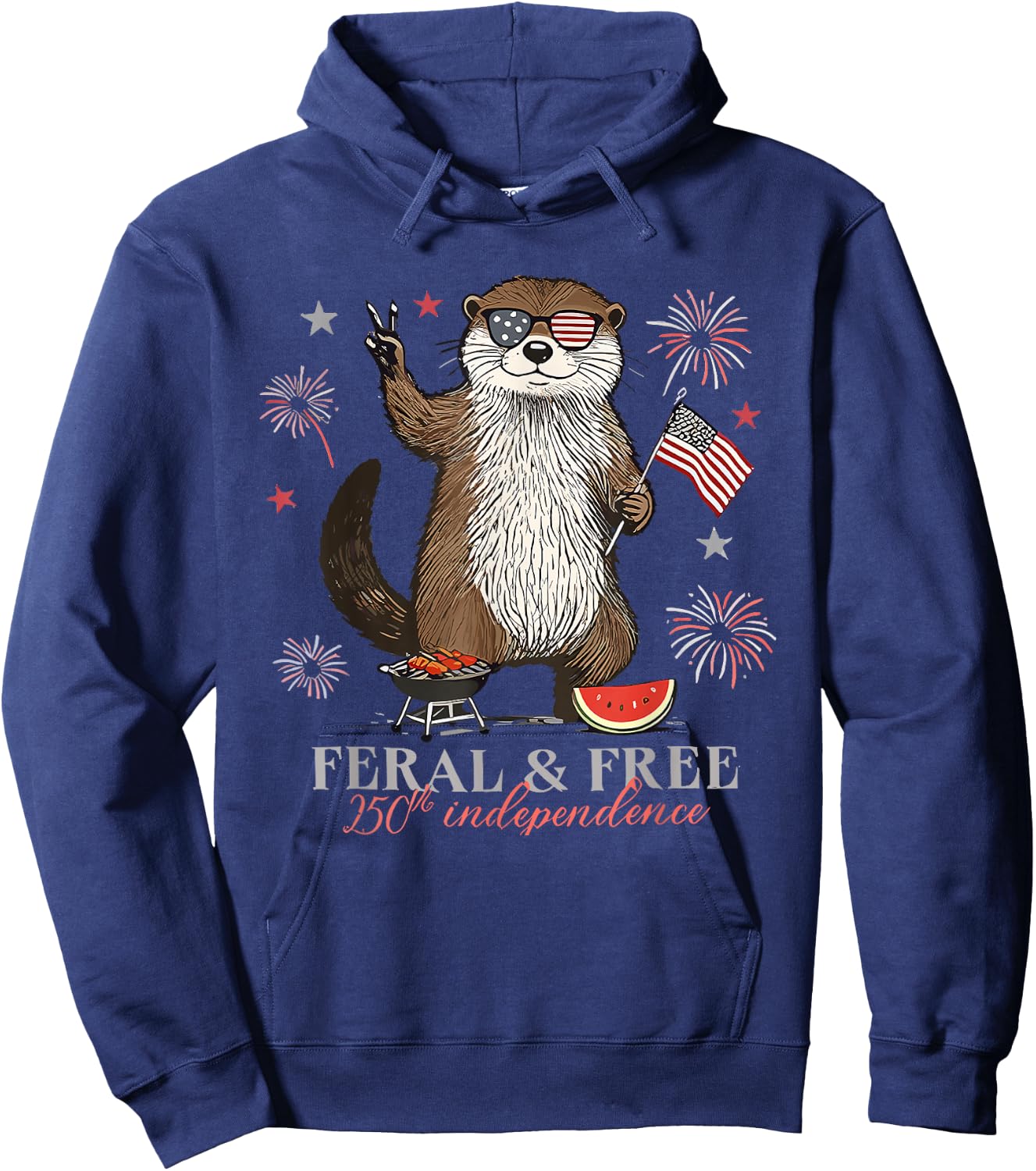 Feral and Free Otter Hoodie - Hoodie | Navy