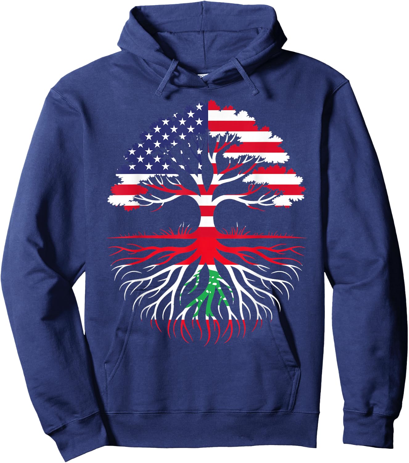 American Grown Lebanese Roots Flag Heritage Hoodie - Hoodie | Navy
