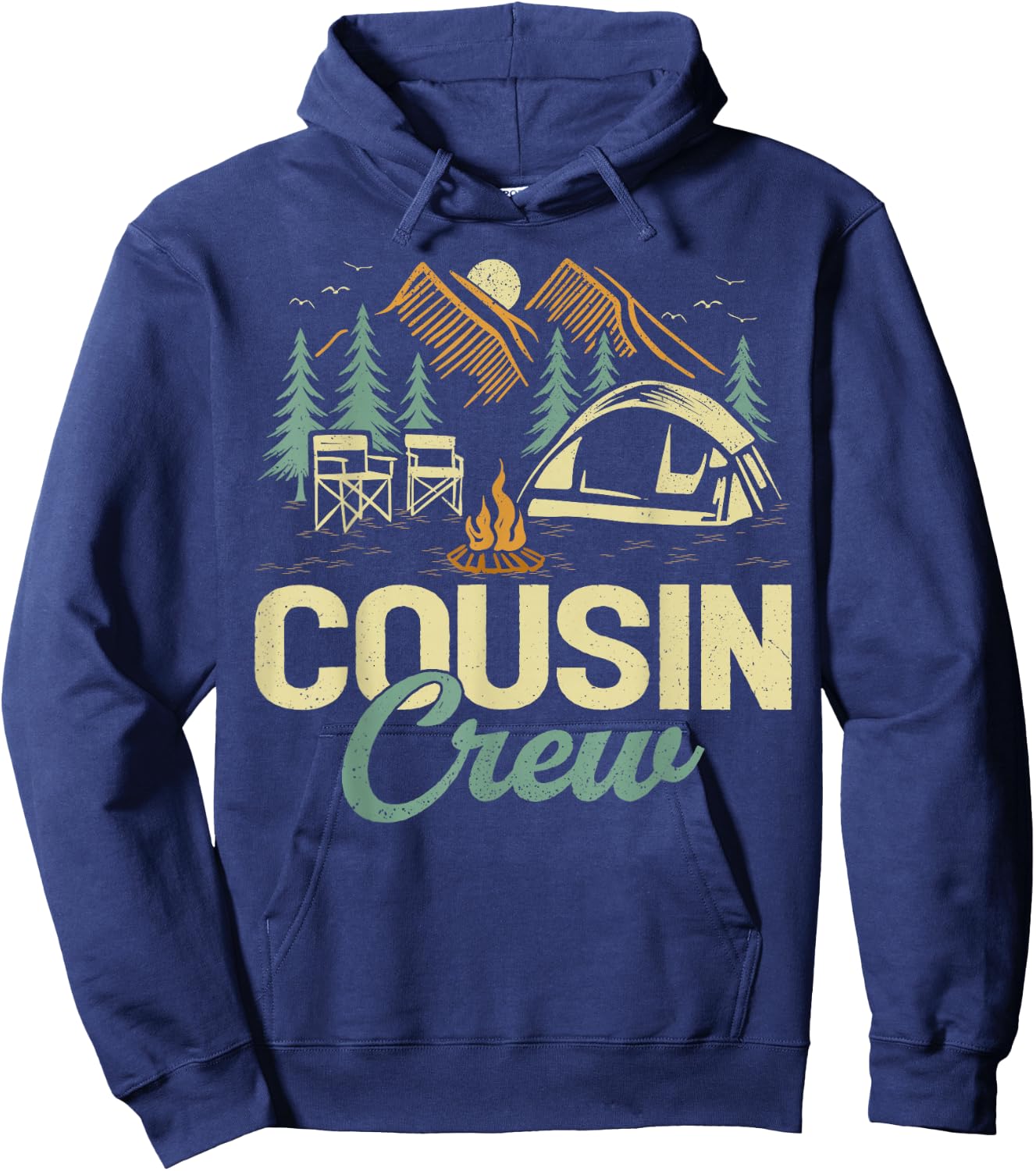 Adventure Mountain Camper Cousin Crew Camping Hoodie - Hoodie | Navy