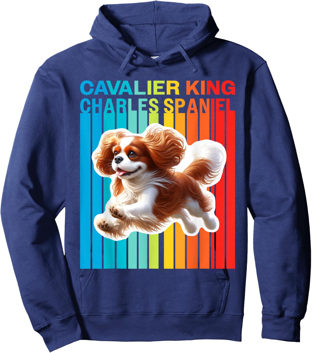 Colorful Cavalier King Charles Spaniel Hoodie - Hoodie | Navy