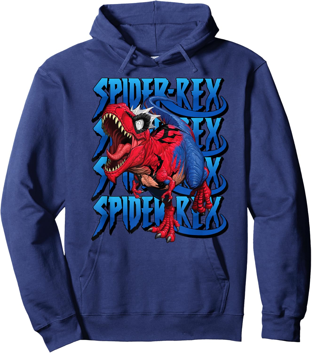 Marvel Spider-Rex Dinosaur Run Logo Stack Hoodie - Hoodie | Navy