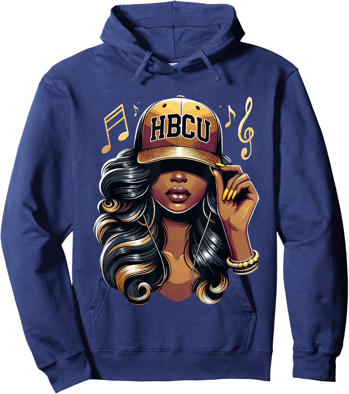 Beautiful Black Women HBCU Hoodie - Hoodie | Navy