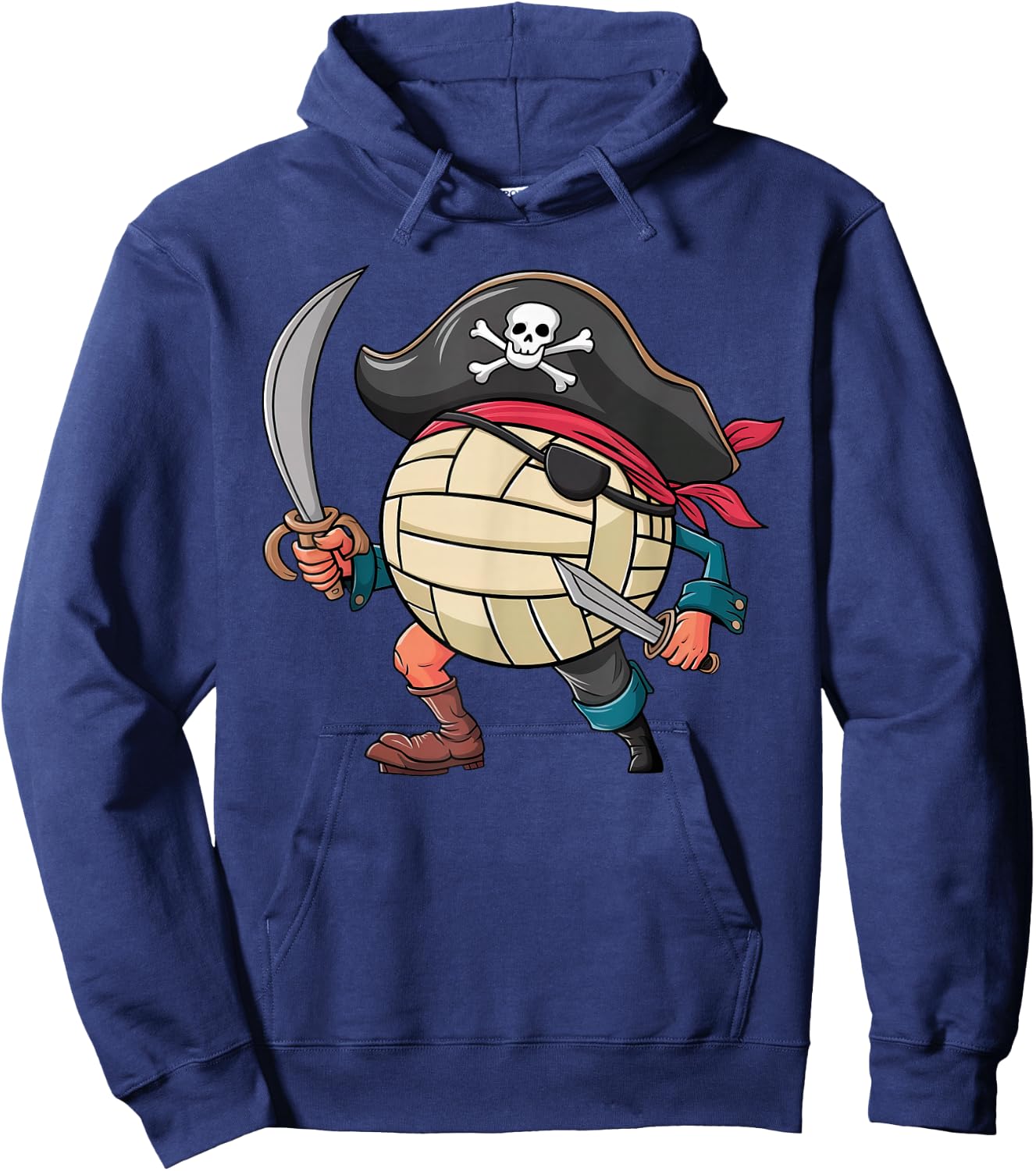 Volleyball Pirate Halloween Player Kids Pirate Hoodie - Hoodie | Navy