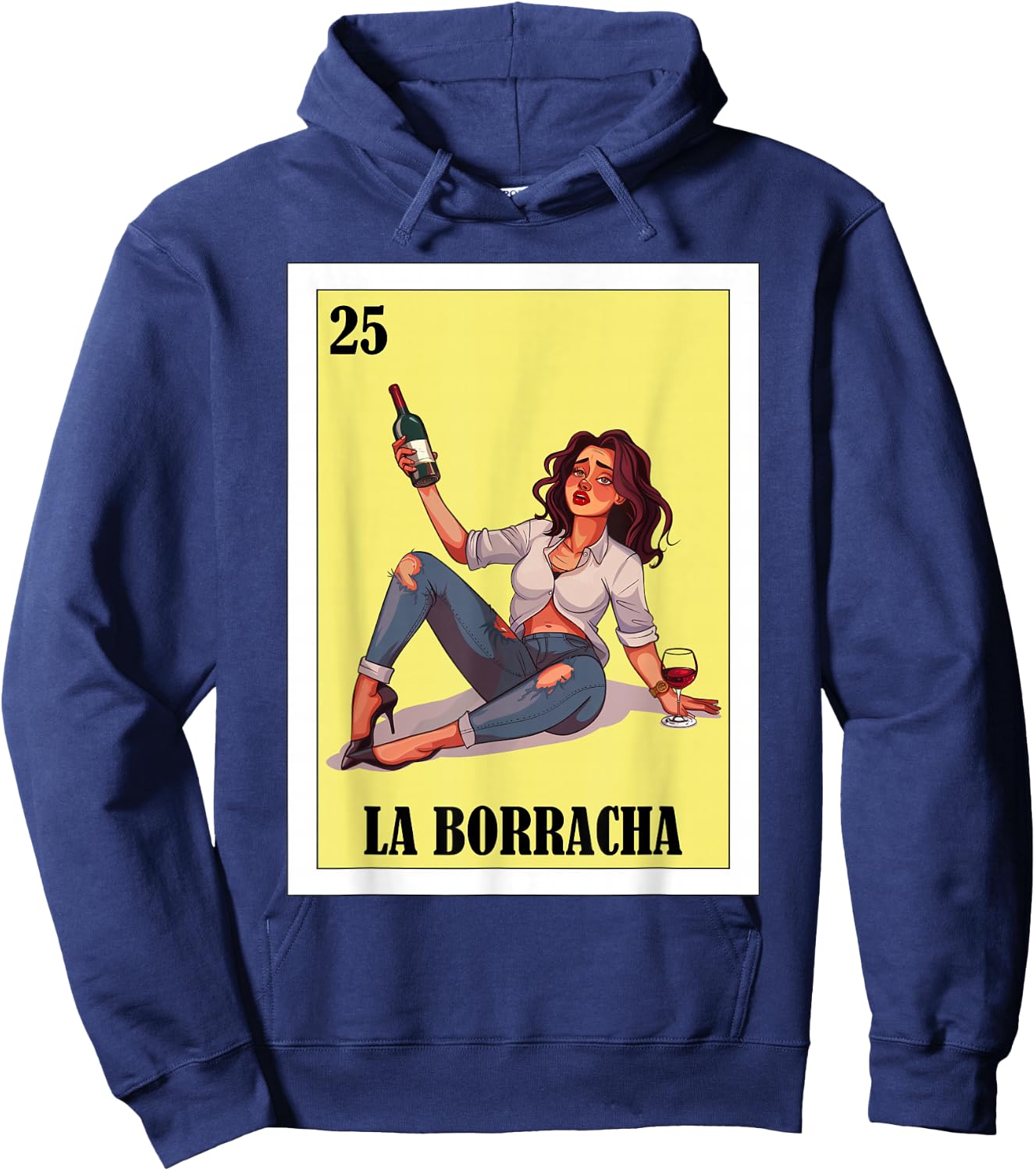 Funny Mexican Design for Parties - La Borracha Hoodie - Hoodie | Navy