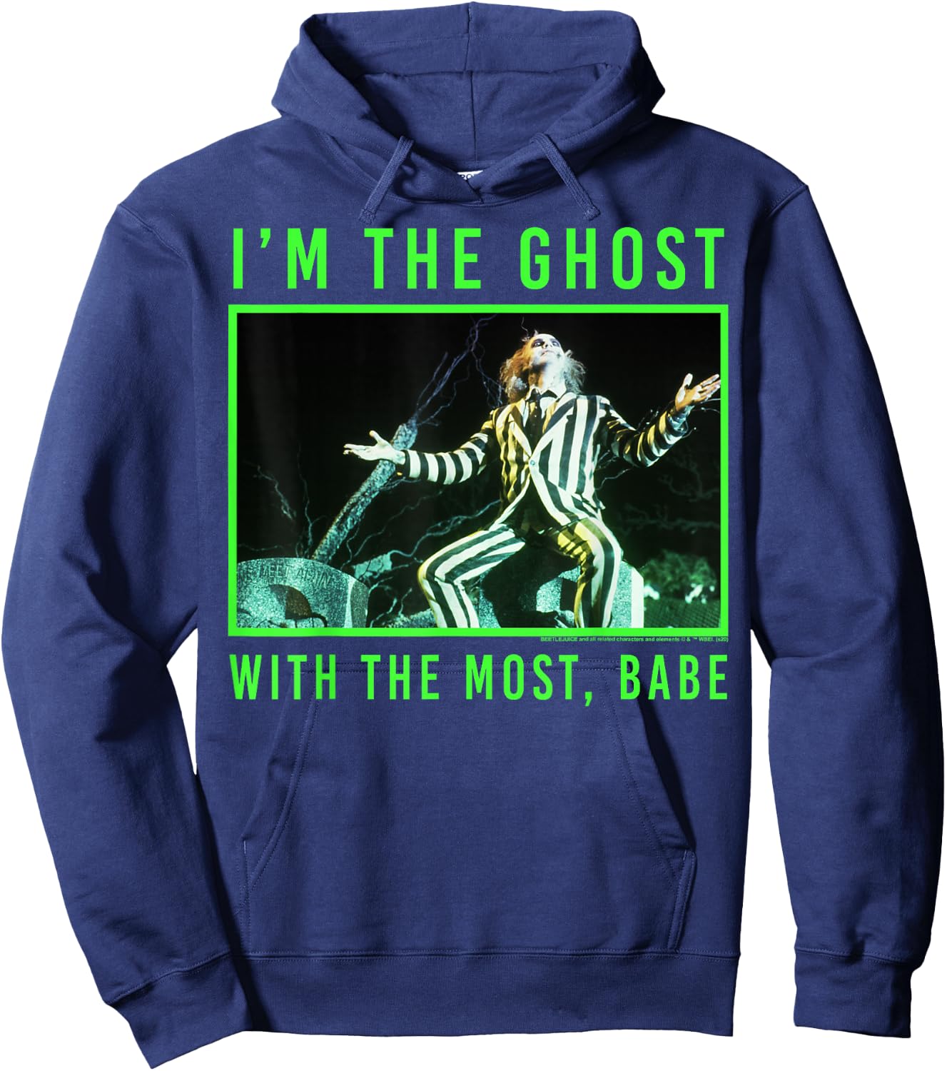 Beetlejuice I'm The Ghost With The Most Babe Hoodie - Hoodie | Navy