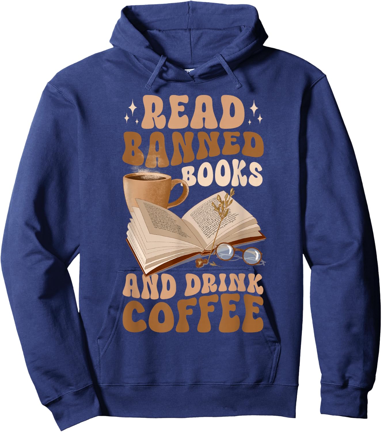 Reading Banned Books Coffee Hoodie - Hoodie | Navy