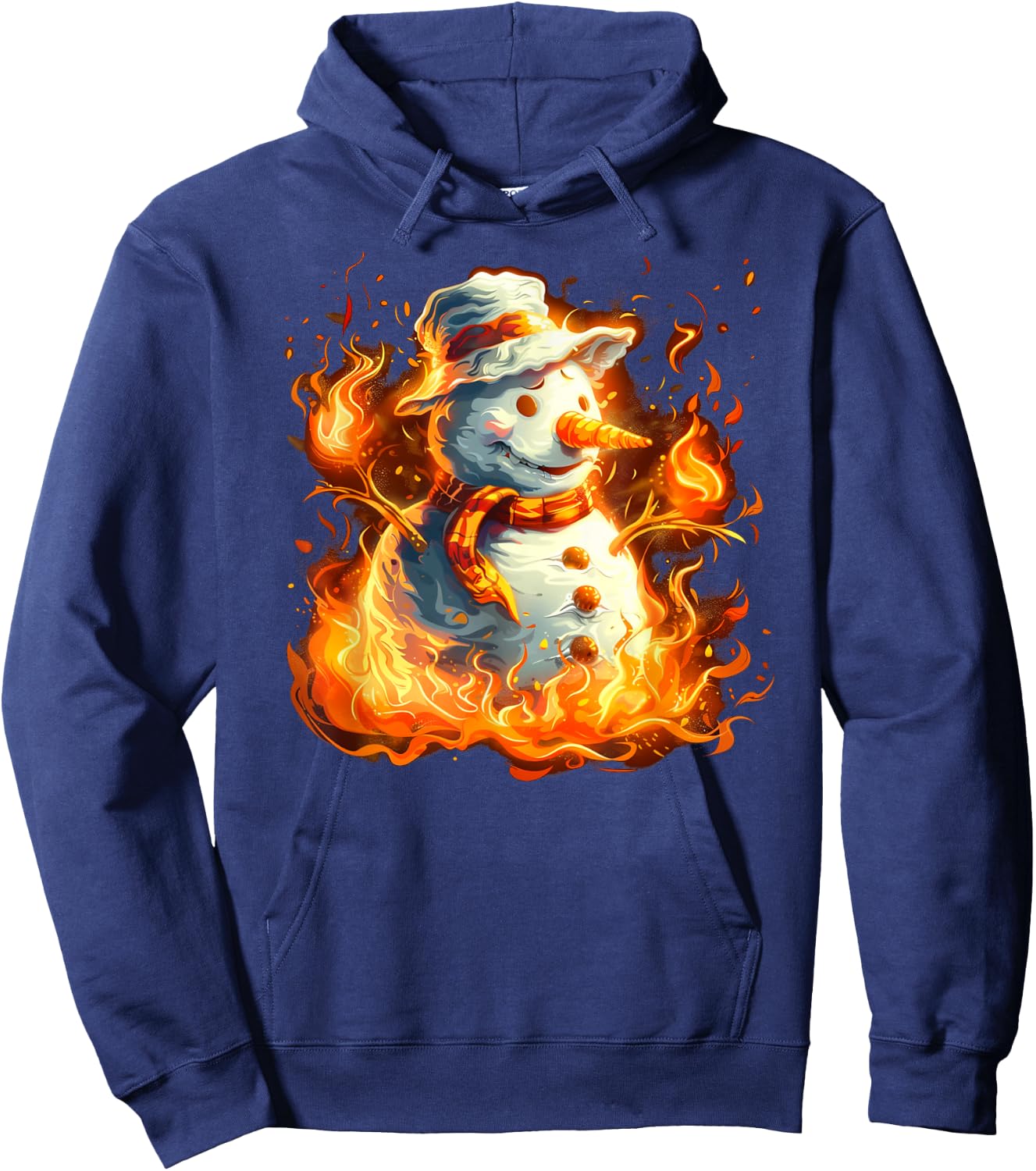 Funny burning Snowman Outfit for Winter Lovers Hoodie - Hoodie | Navy