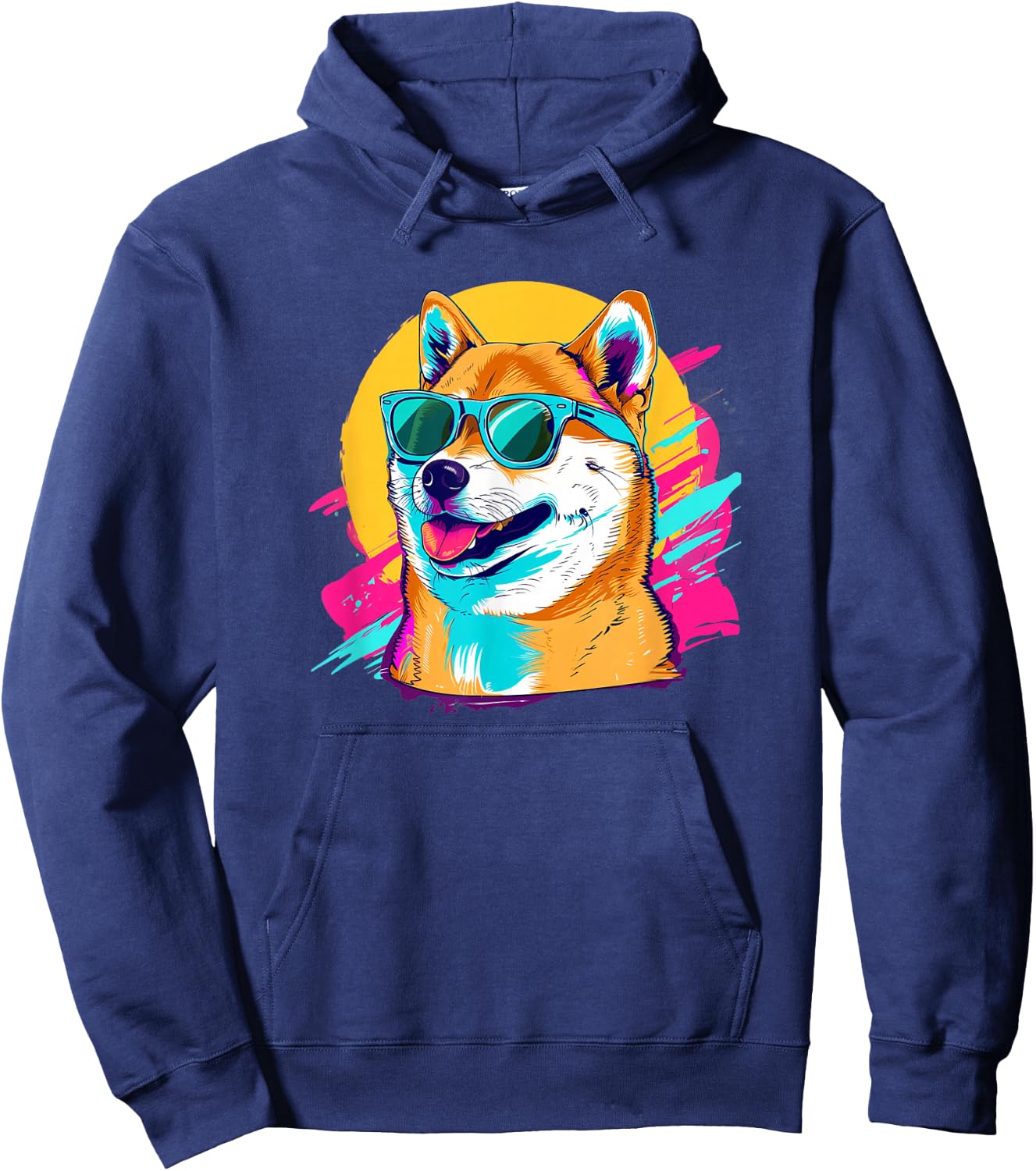 Doge Meme Lover Retro Vintage 80s Shiba Inu Hoodie - Hoodie | Navy