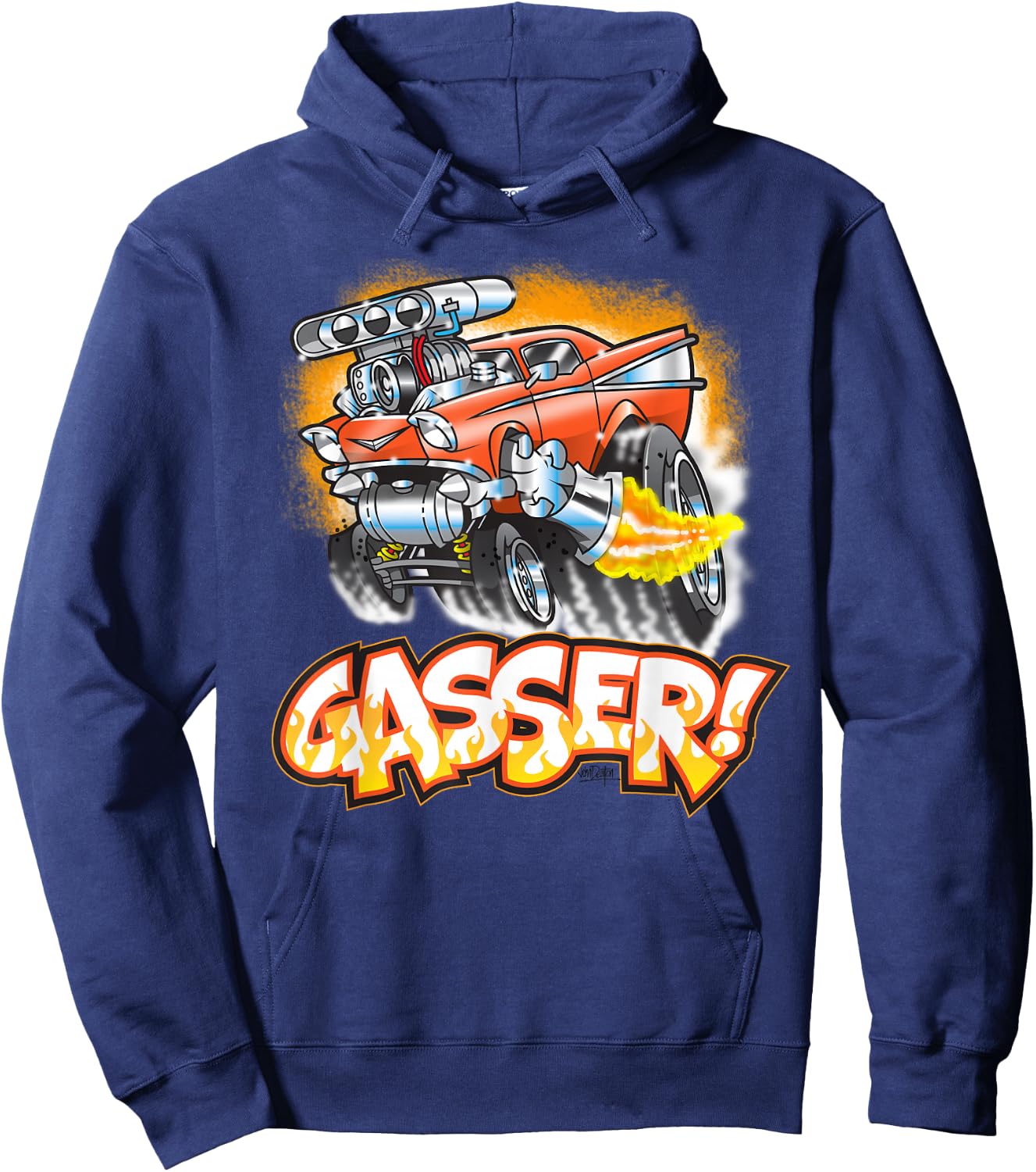 Hot Rod Gasser 57 Drag Racing Street Blown Car Hoodie - Hoodie | Navy