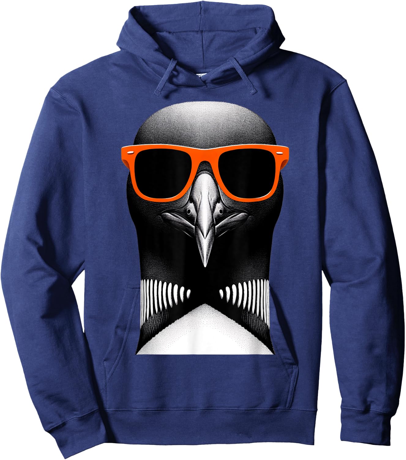 Cool Loon Bird Wearing Sunglasses Graphic Art Hoodie - Hoodie | Navy