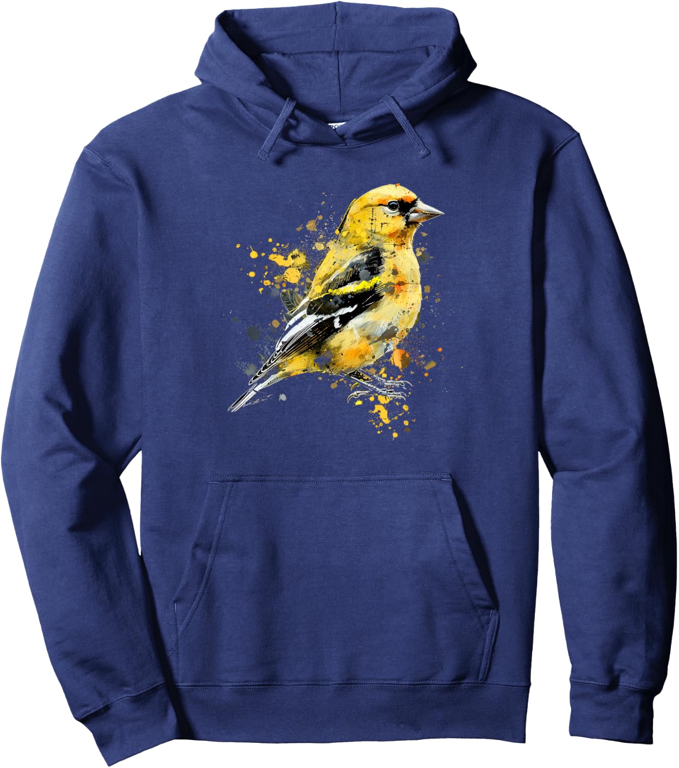 American Goldfinch Watercolor, Birdwatching Hoodie - Hoodie | Navy