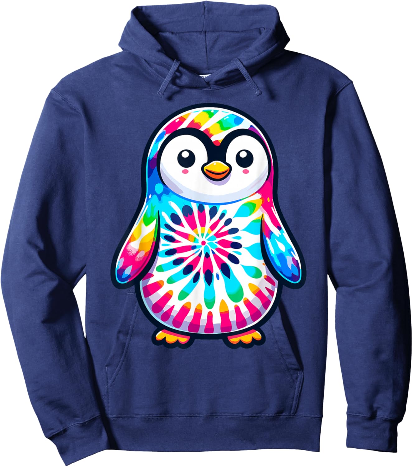 Tie Dye Penguin Lover Shirt Psychedelic Penguin Hoodie - Hoodie | Navy