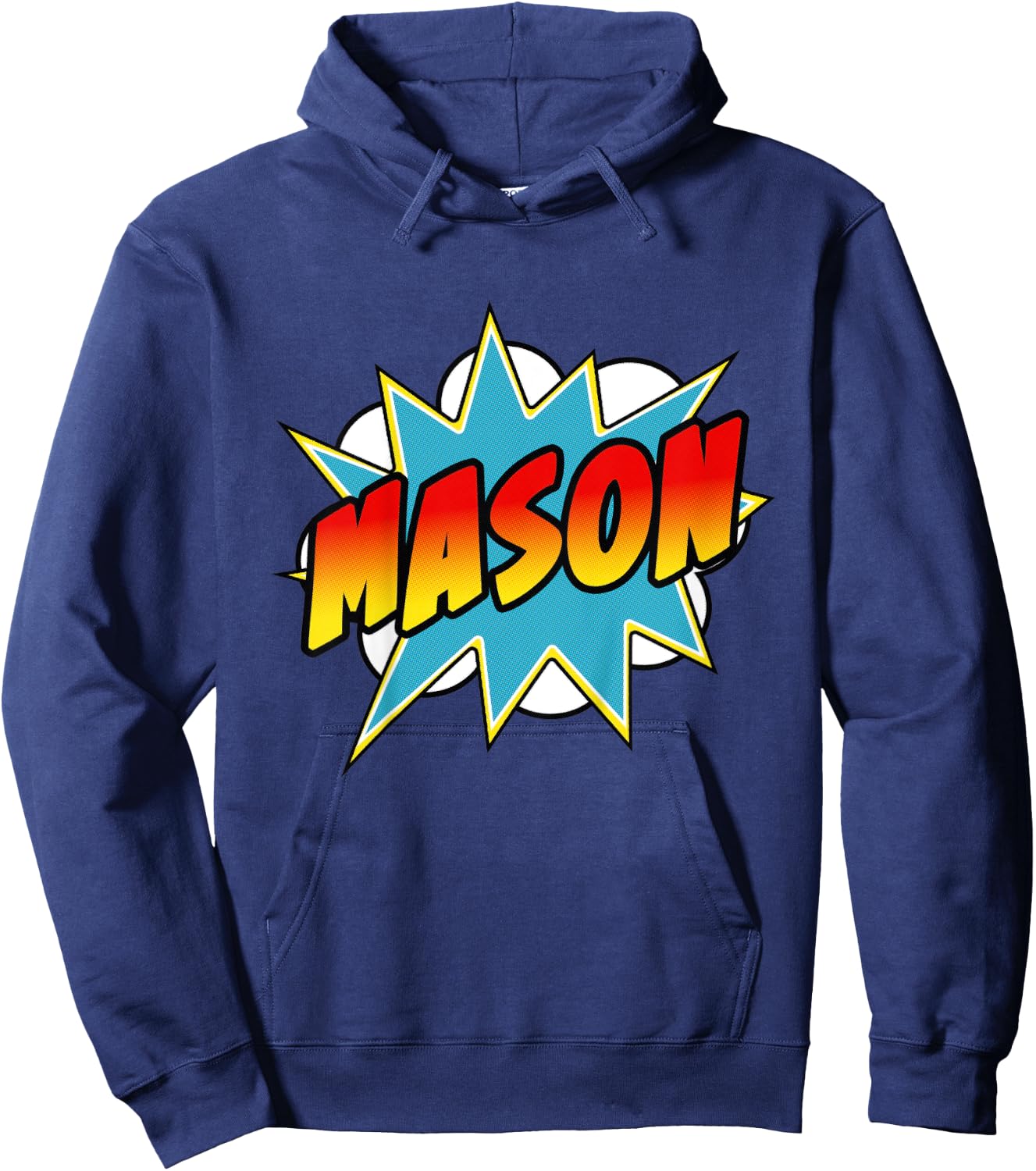 Kids Boys Mason Comic Book Superhero Name Hoodie - Hoodie | Navy