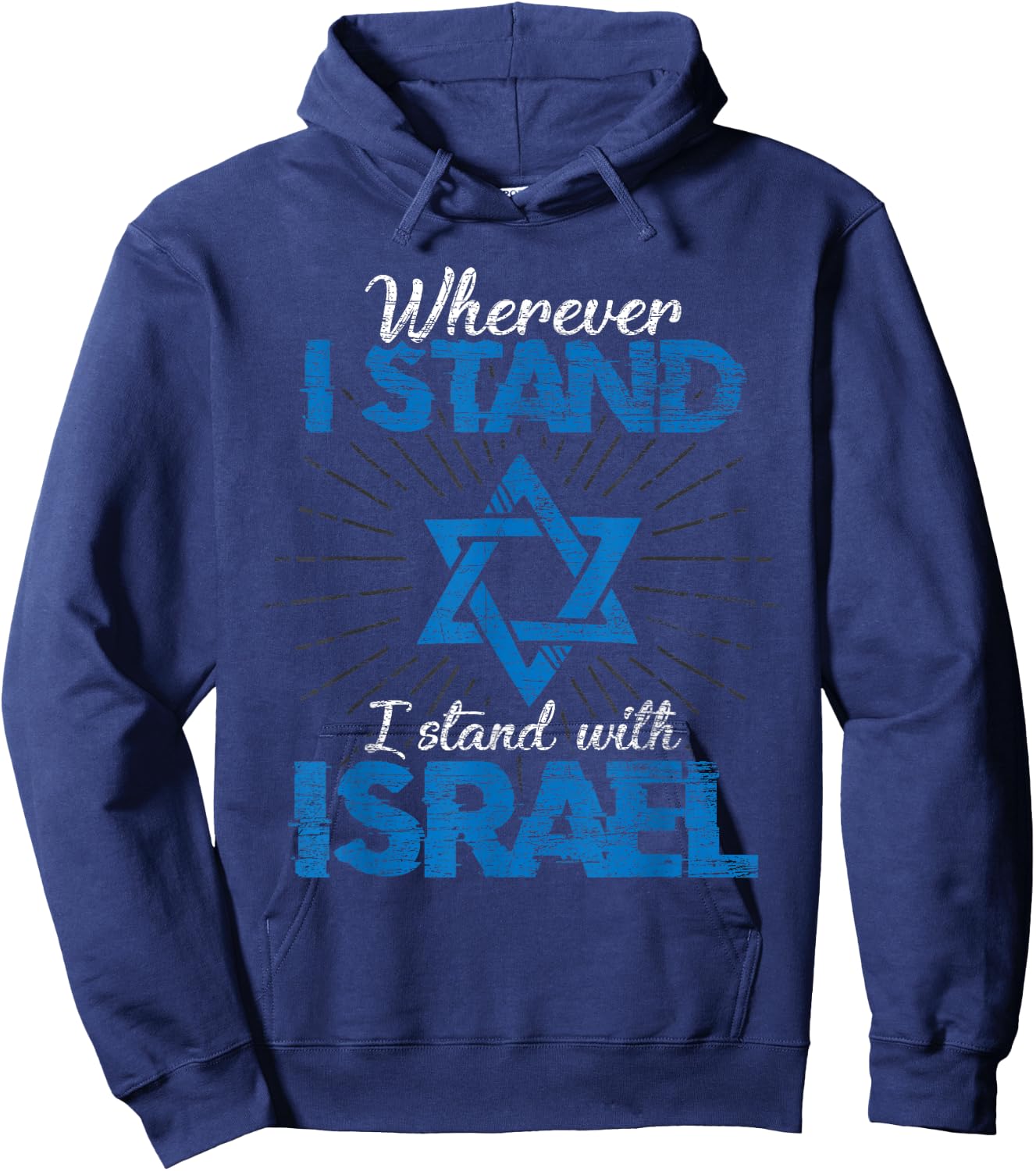 Wherever I Stand I Stand With Israel Hoodie - Hoodie | Navy
