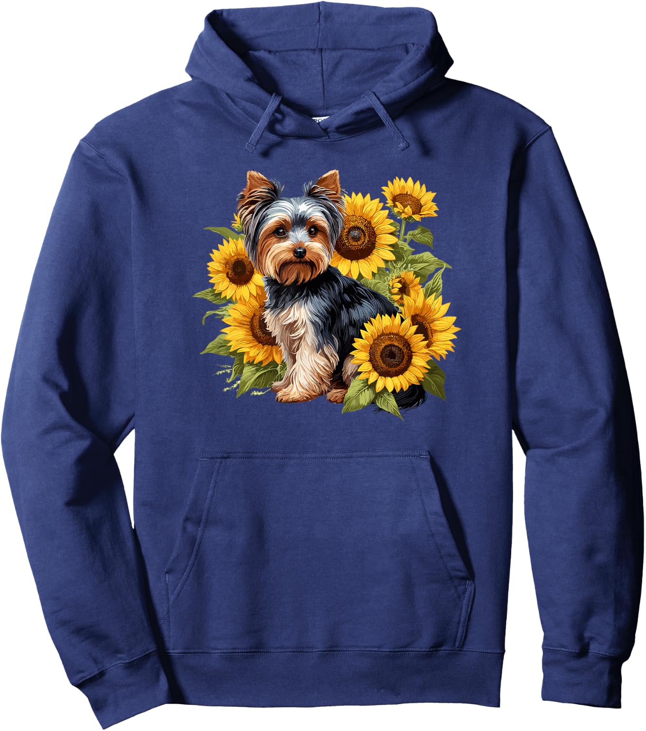 & Girls Cute Sunflowers Yorkie Lover Hoodie - Hoodie | Navy