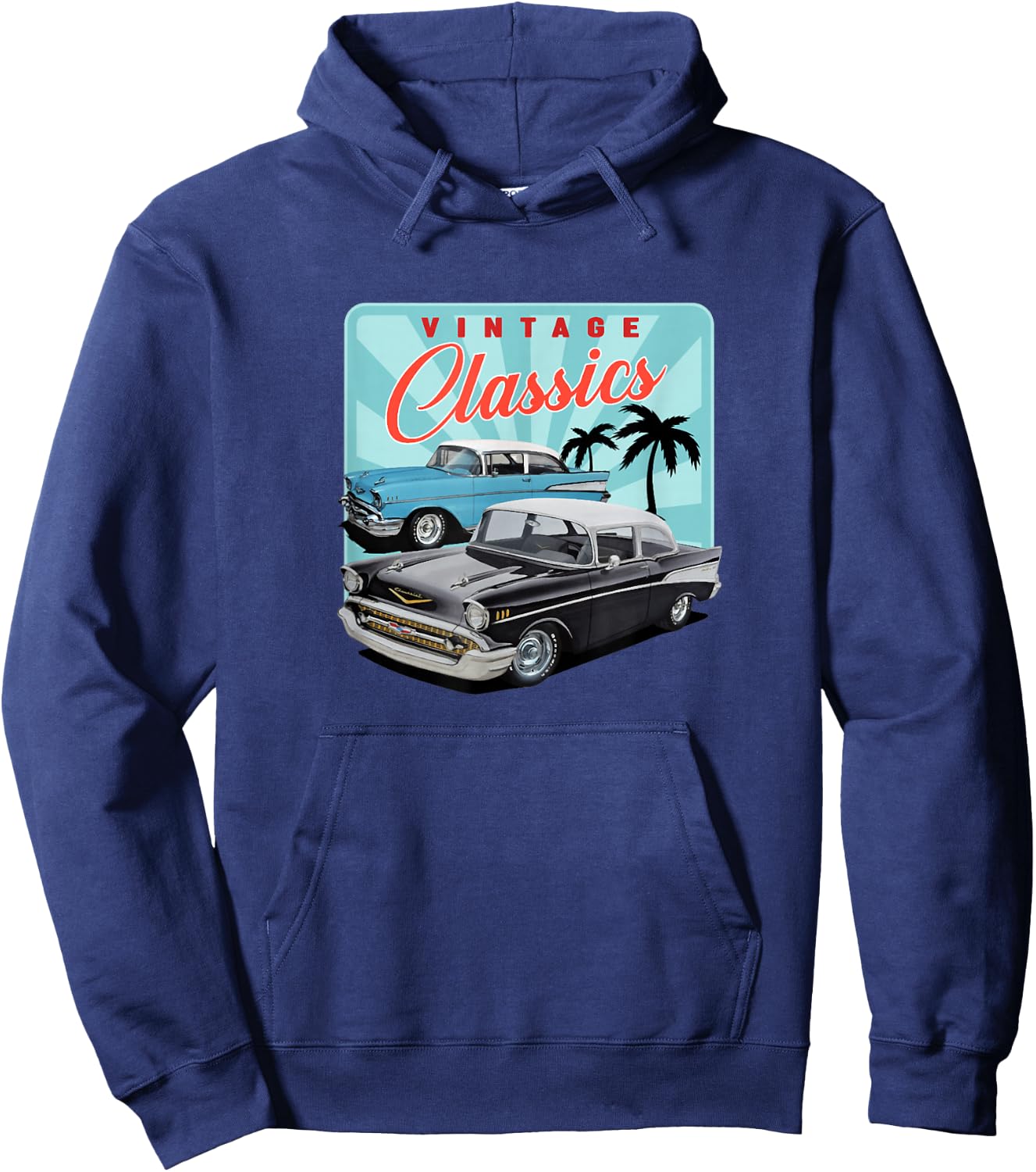 55 56 57 Chevys Truck bel air vintage cars Hoodie - Hoodie | Navy