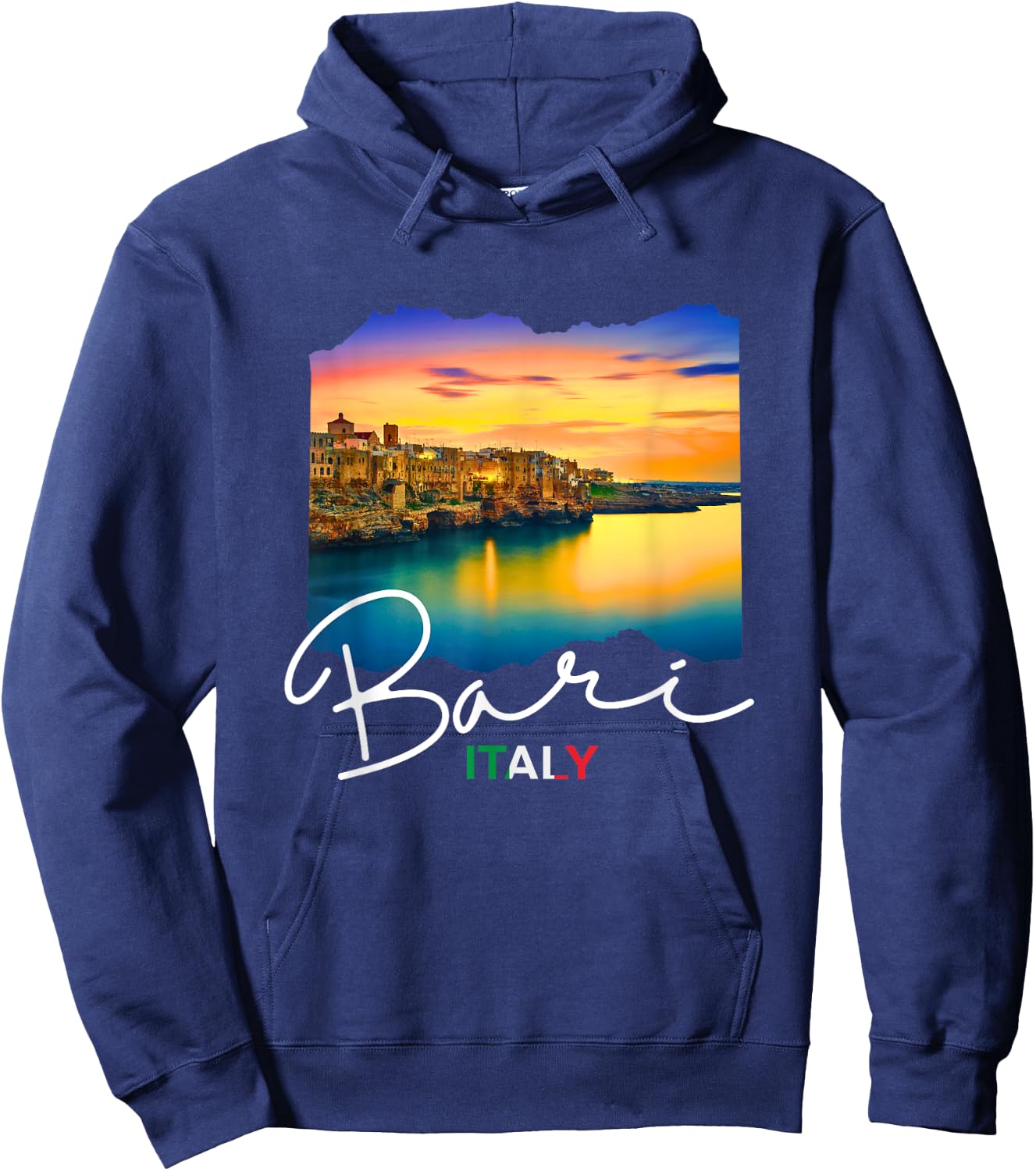 Italy Bari Souvenir / Sunset in Bari Italy Hoodie - Hoodie | Navy