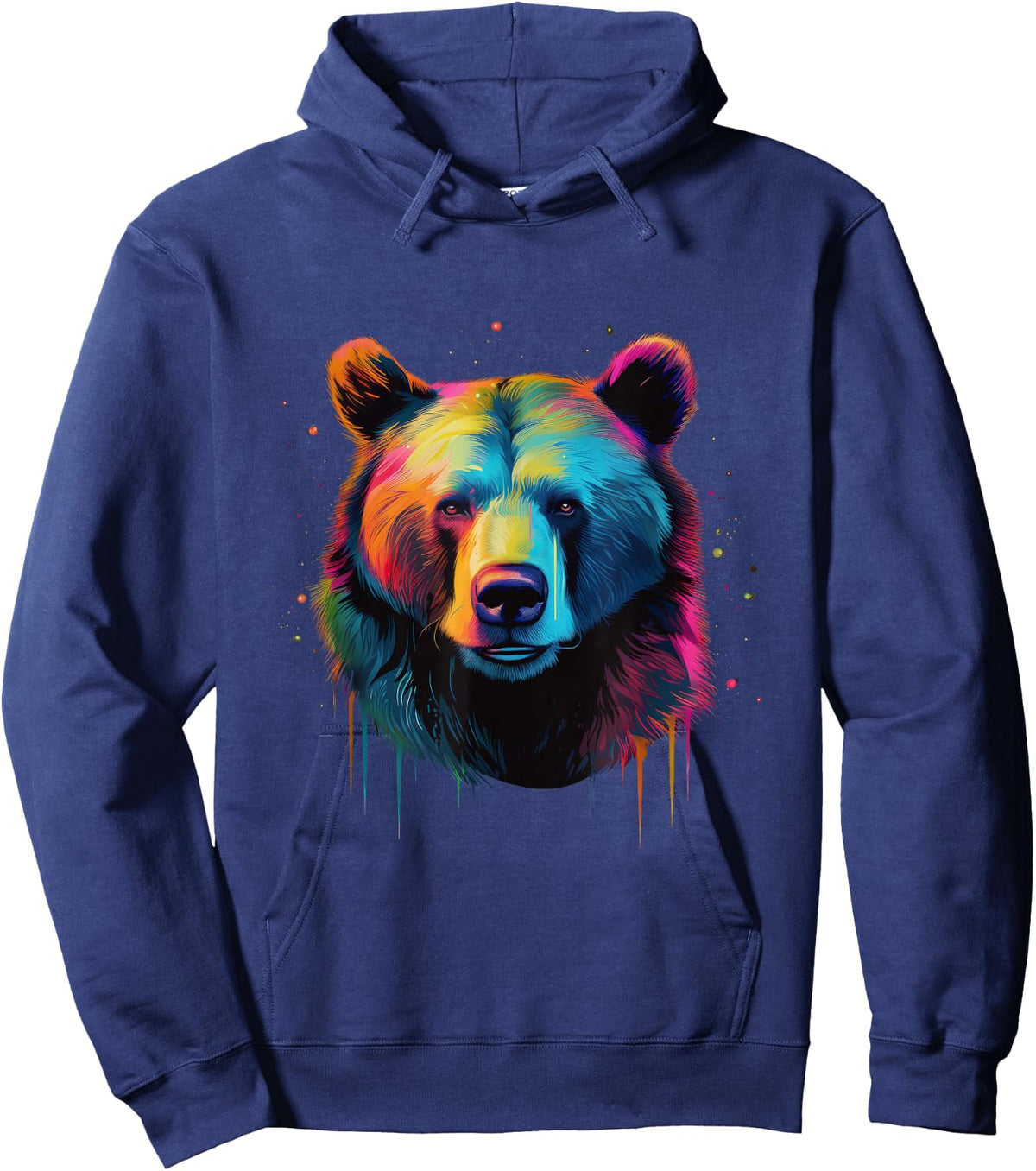 Grizzly Bear Lovers Pop Art Big Grizzly Bear Hoodie - Hoodie | Navy