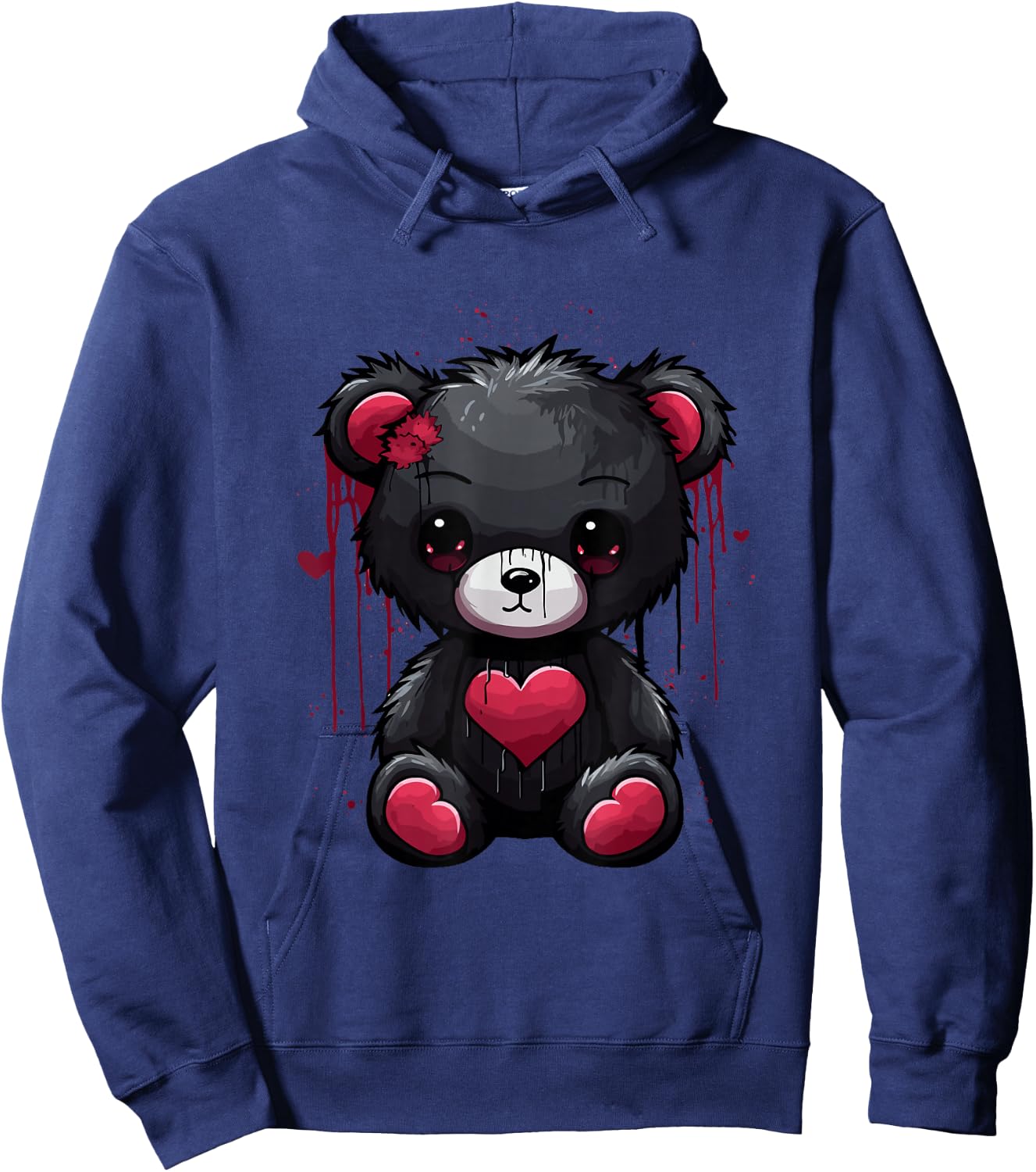 Emo Teddy Bear Goth Bear Creepy Teddy Bear Hoodie - Hoodie | Navy