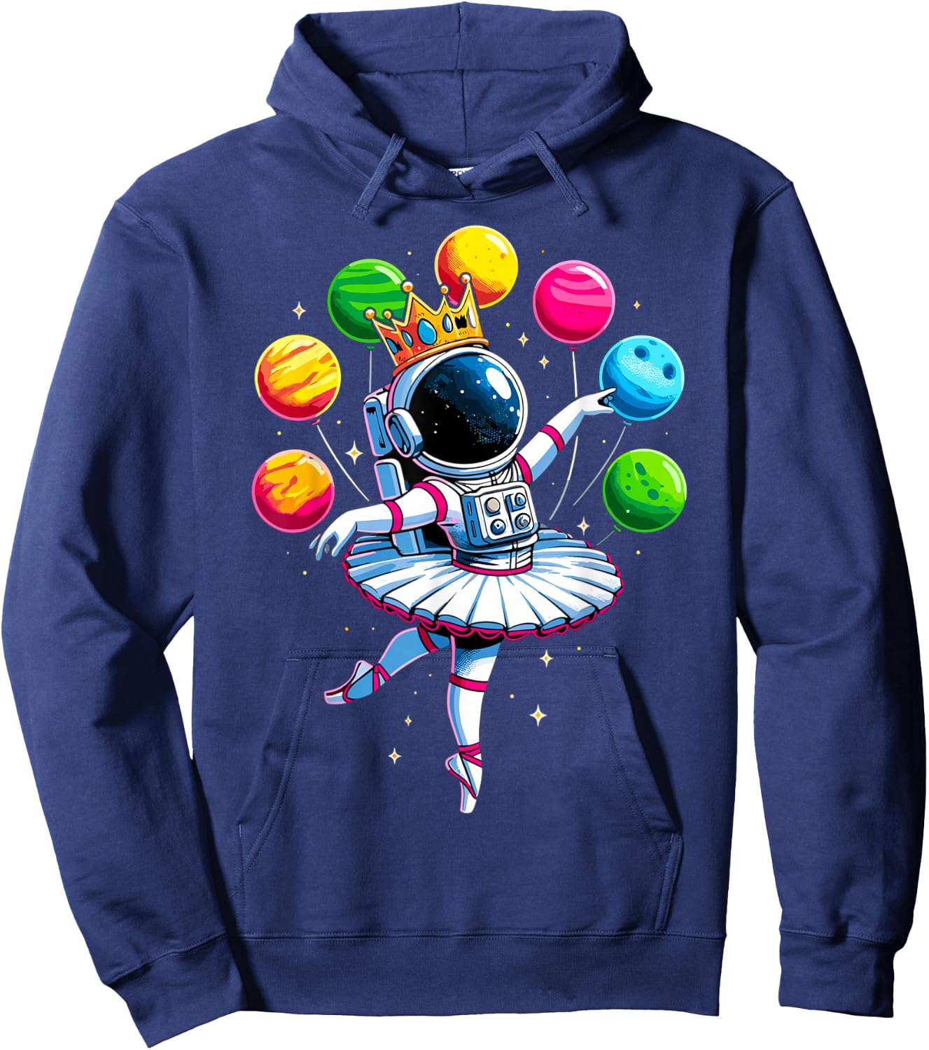 Ballerina Girl Space Astronaut Hoodie - Hoodie | Navy