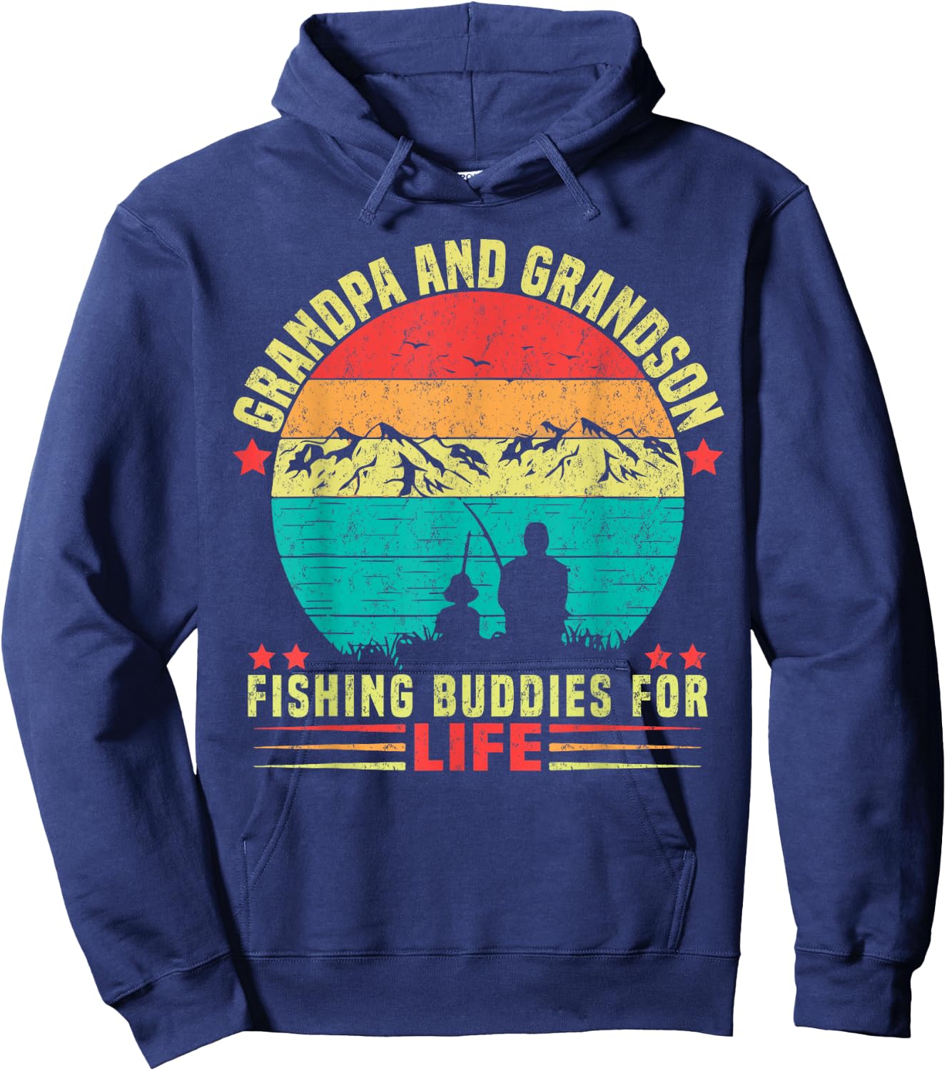 Grandpa And Grandson Fishing Buddies For Life Hoodie - Hoodie | Navy