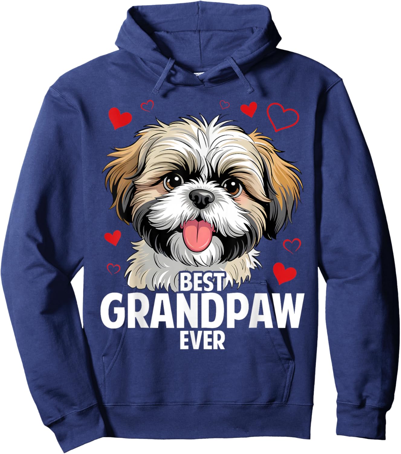 Best Grandpaw Ever Shih Tzu Dog Grandpa Hoodie - Hoodie | Navy