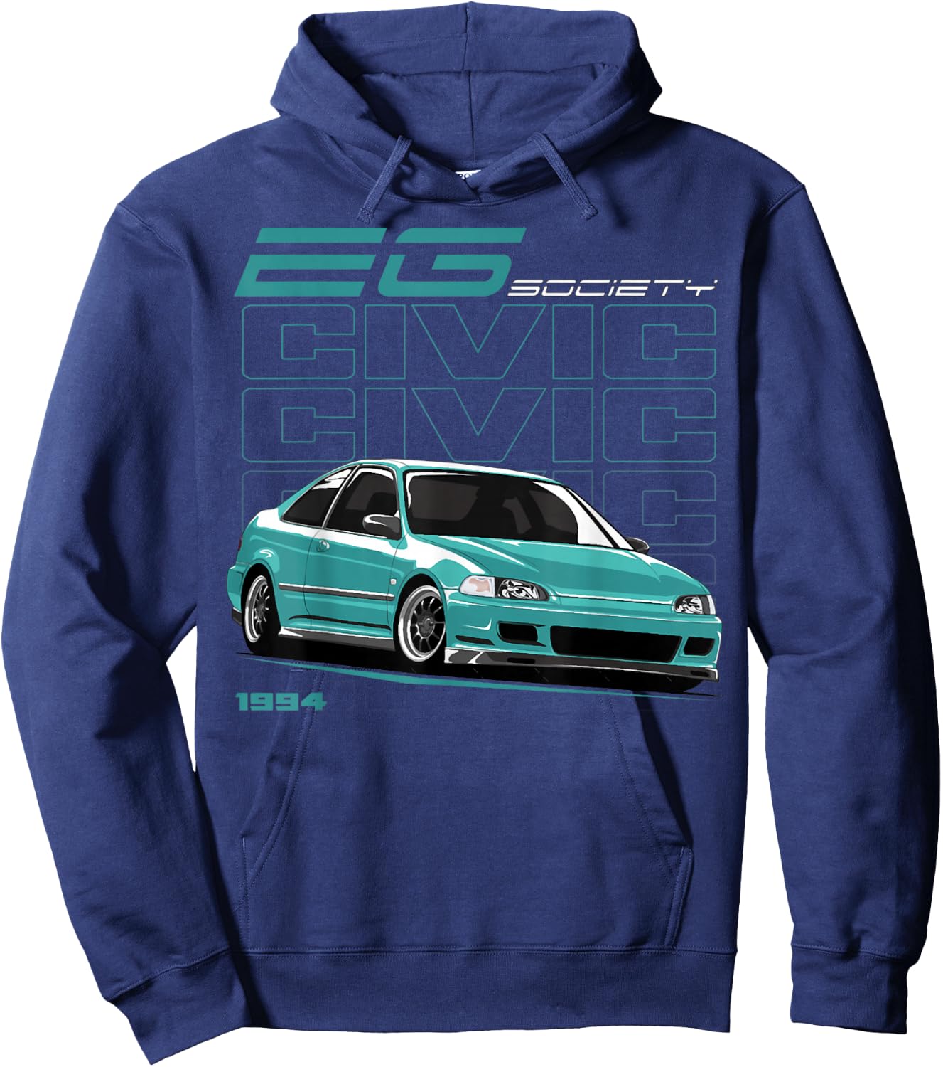 Civic Eg Car Hoodie - Hoodie | Navy