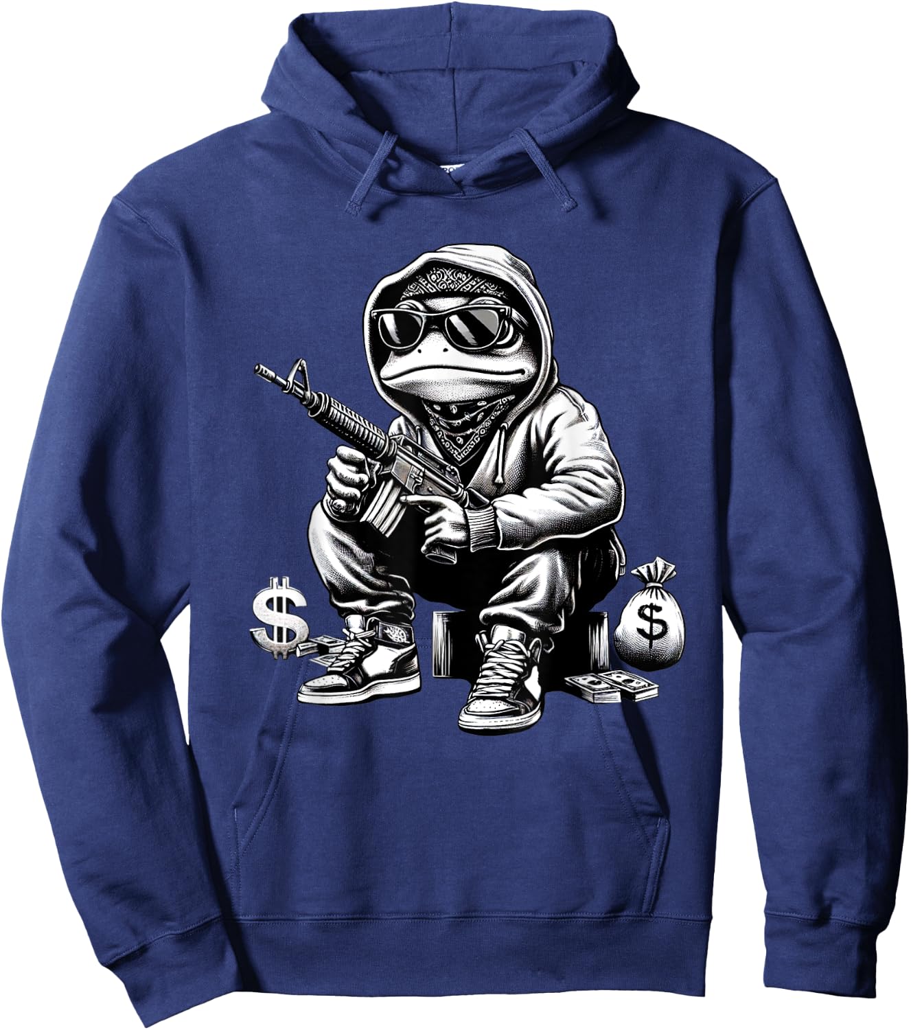 Thug Frog Gangster Frog Funny Frog Lovers Art Hoodie - Hoodie | Navy