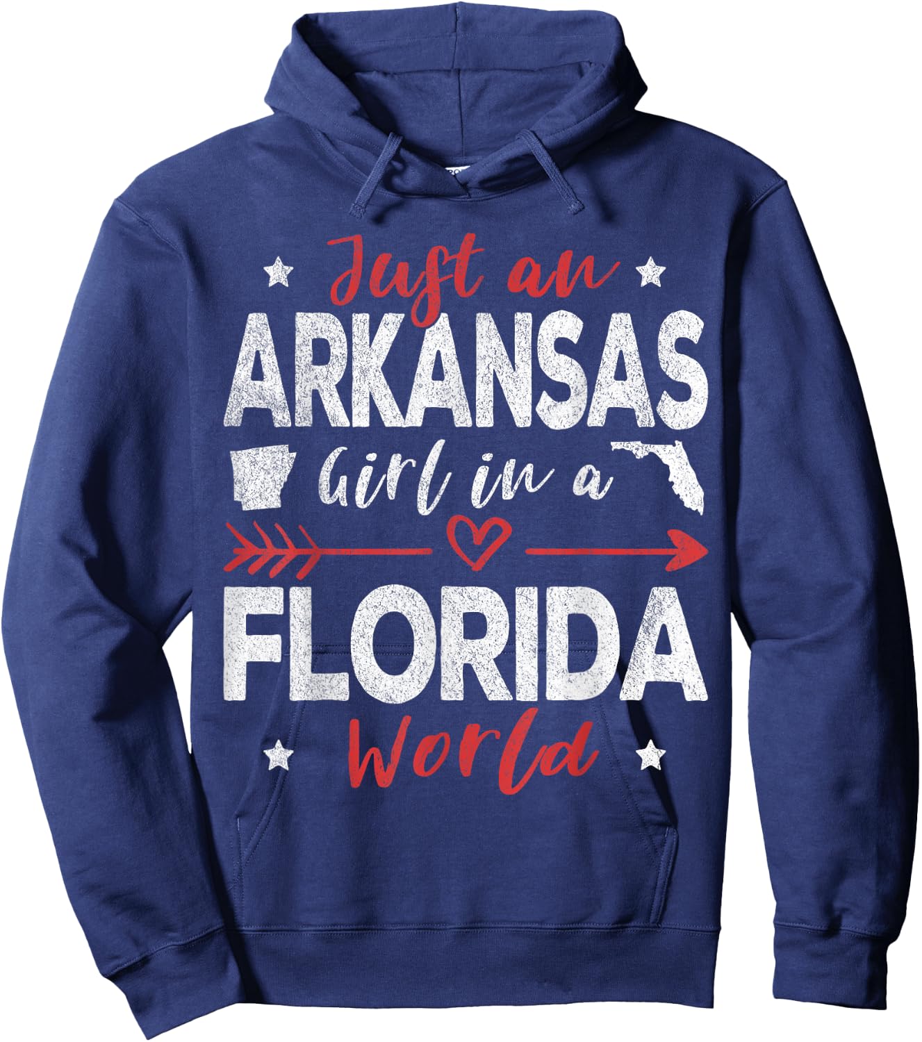 Just An Arkansas Girl In A Florida World Hoodie - Hoodie | Navy