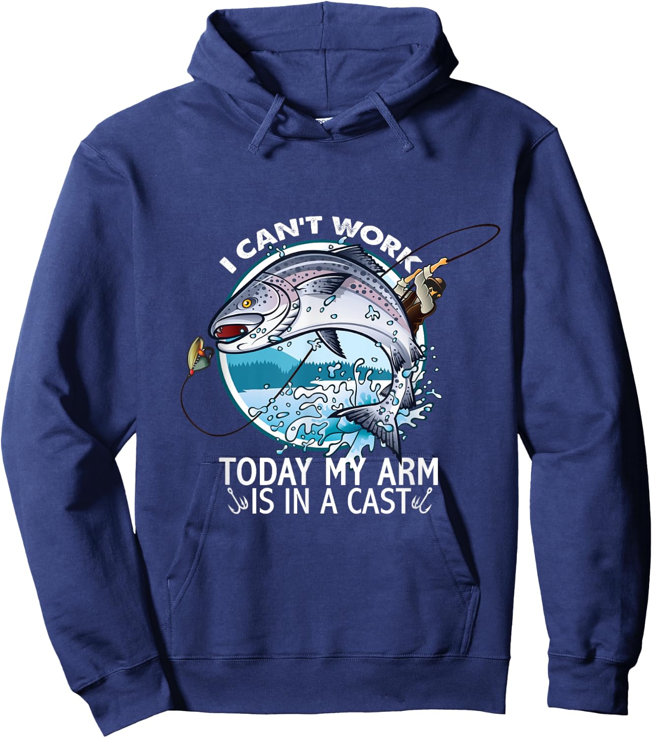 I Can't Work Today My Arm Is In A Cast Hoodie - Hoodie | Navy