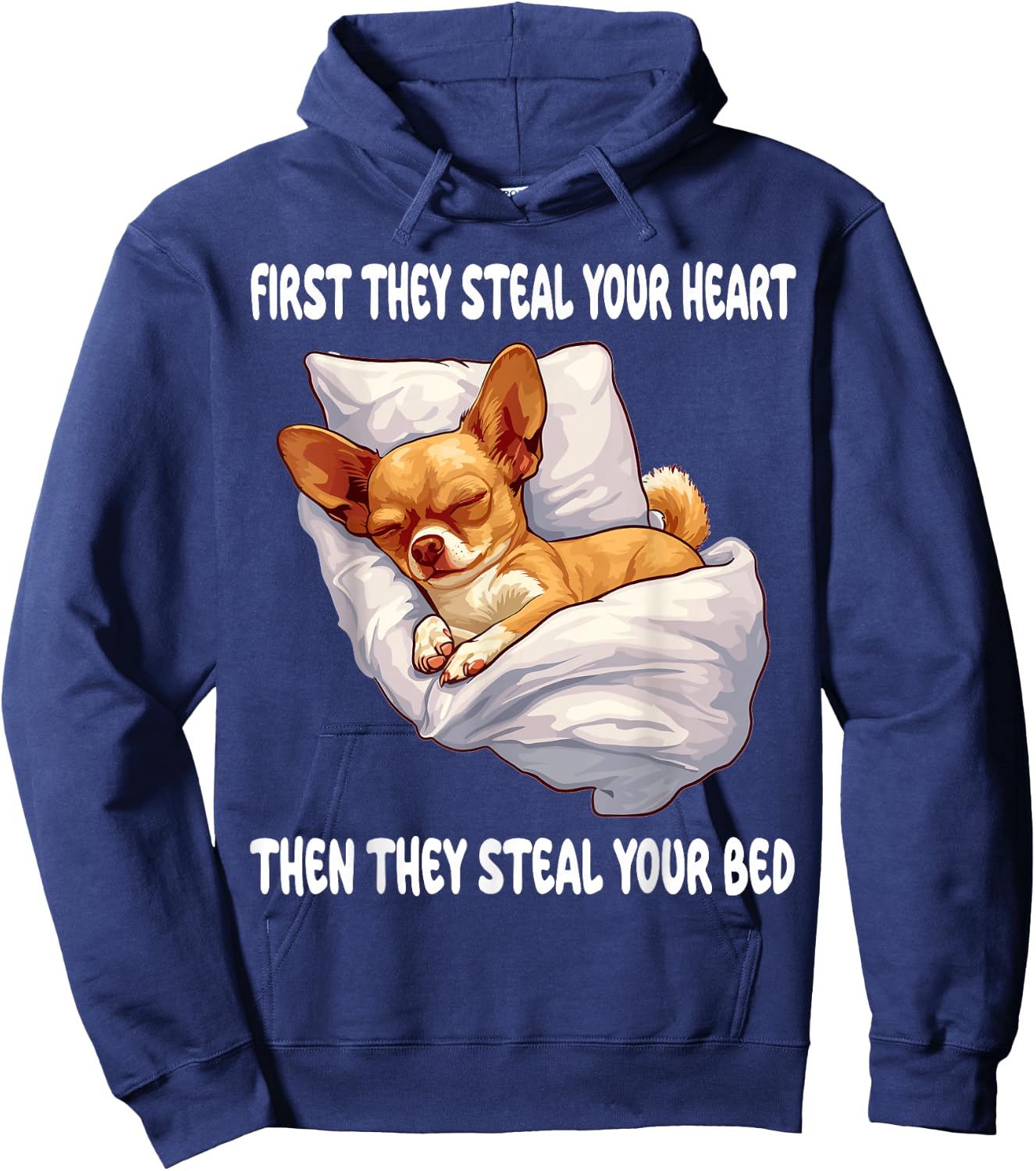 Chihuahua Chiwawa Sleeping Pajamas Nightgown Hoodie - Hoodie | Navy