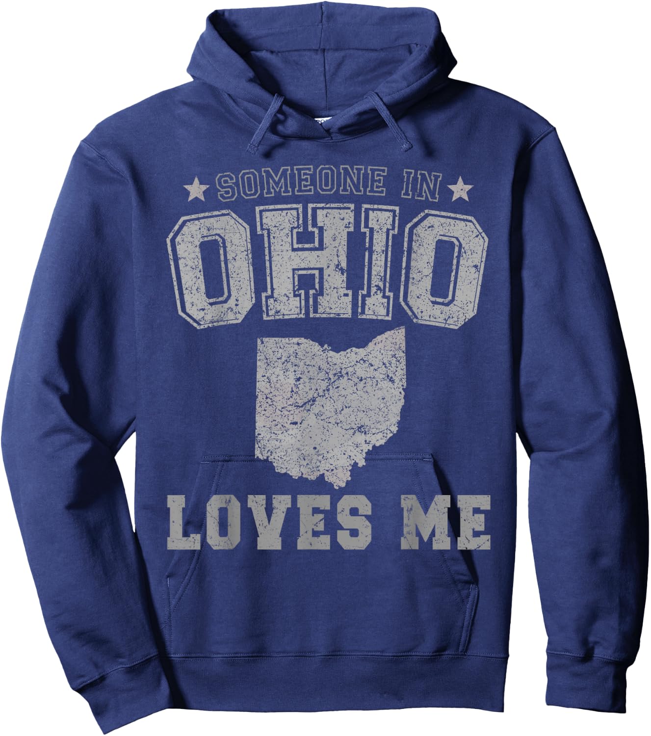 Someone In Ohio Loves Me Heart Vintage State Hoodie - Hoodie | Navy