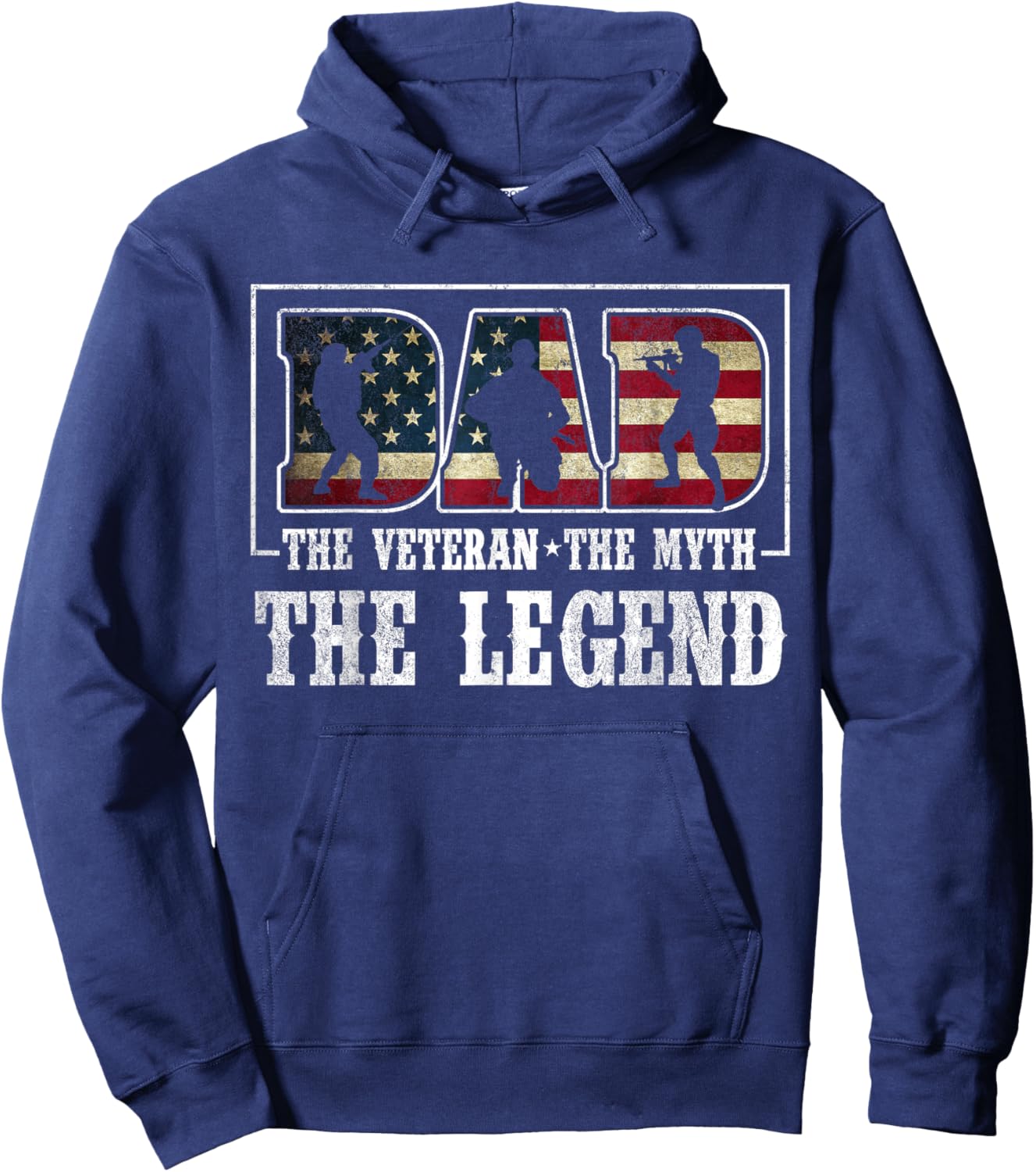 The Veteran The Myth The Legend Veteran Dad Gif Hoodie - Hoodie | Navy