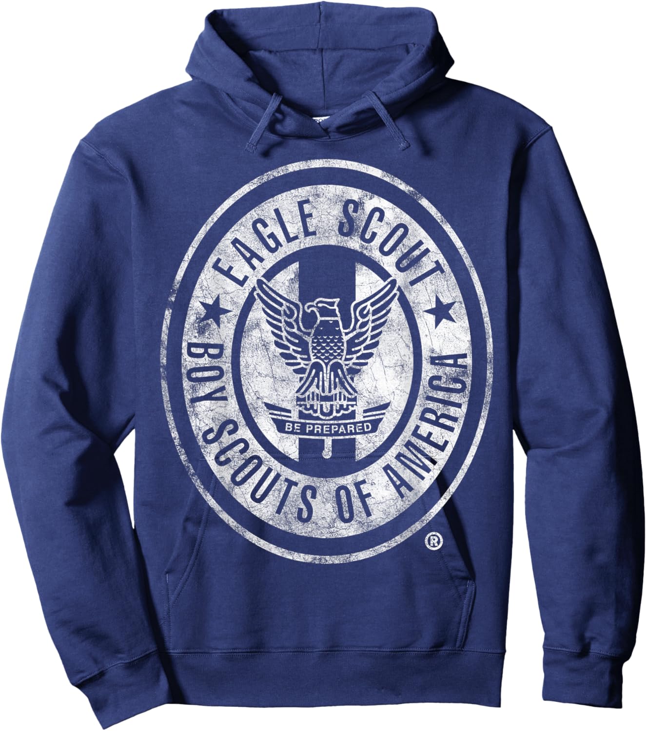 Eagle Scout Vintage (White Distressed) Hoodie - Hoodie | Navy