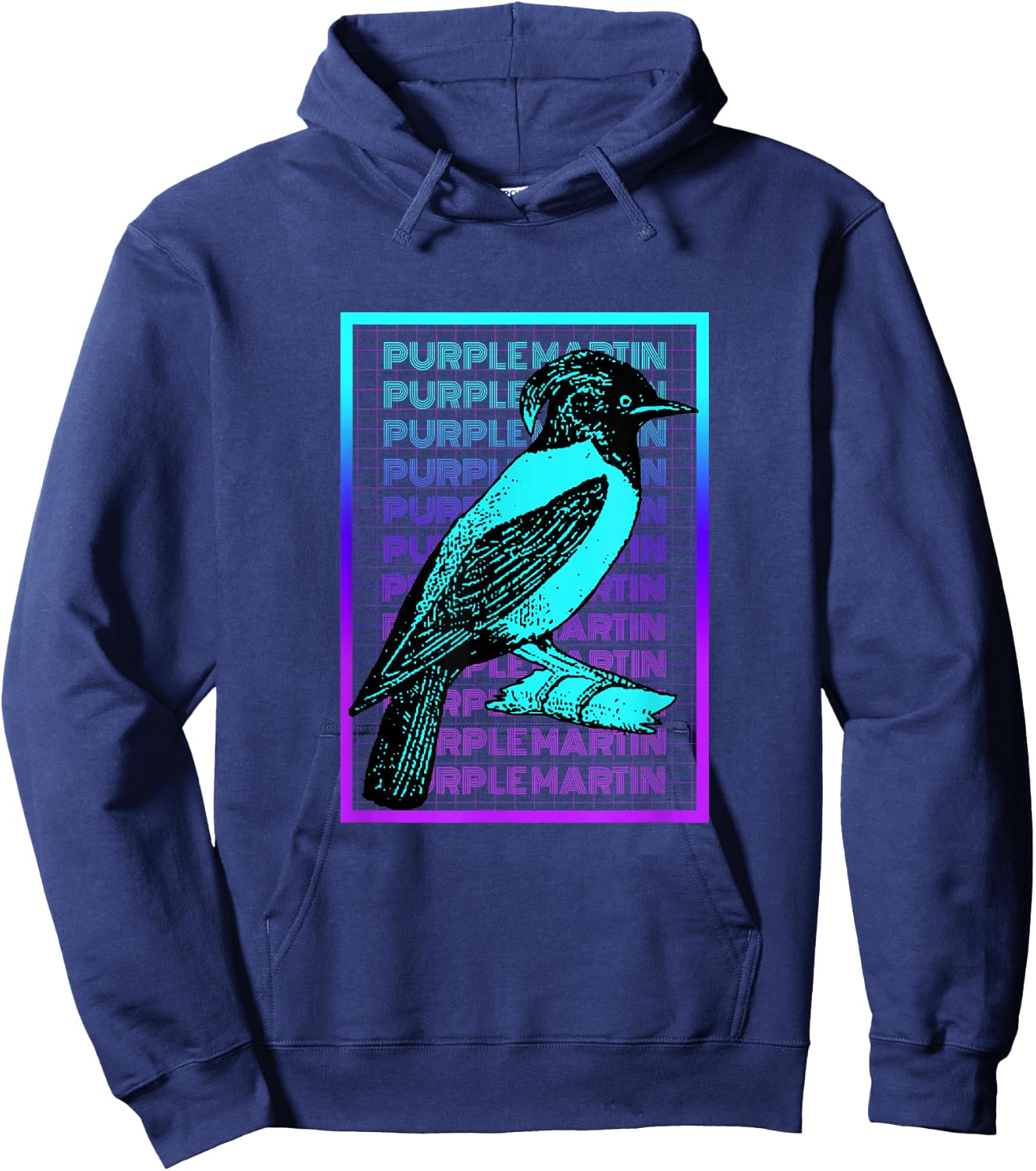 Purple Martin Bird Vintage Retro Purple Martin Hoodie - Hoodie | Navy