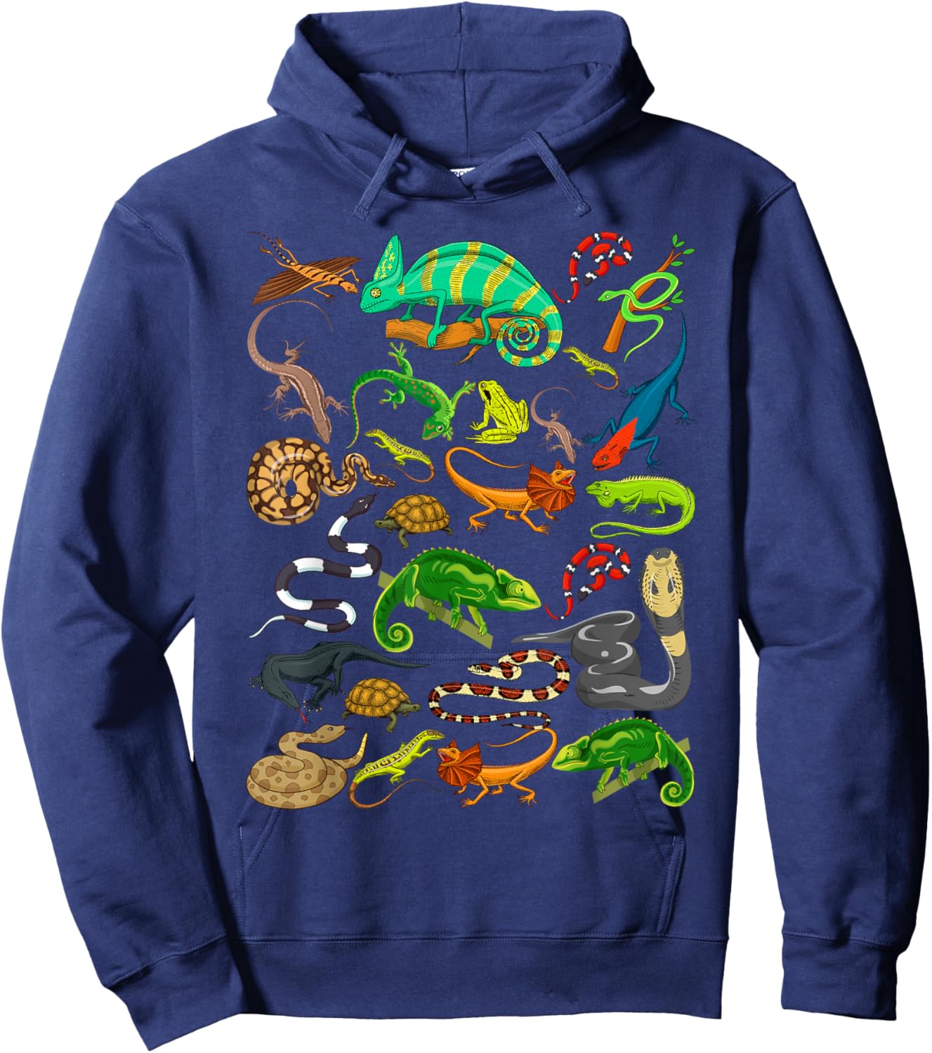 Reptile Heart Snake Lizard Hoodie - Hoodie | Navy