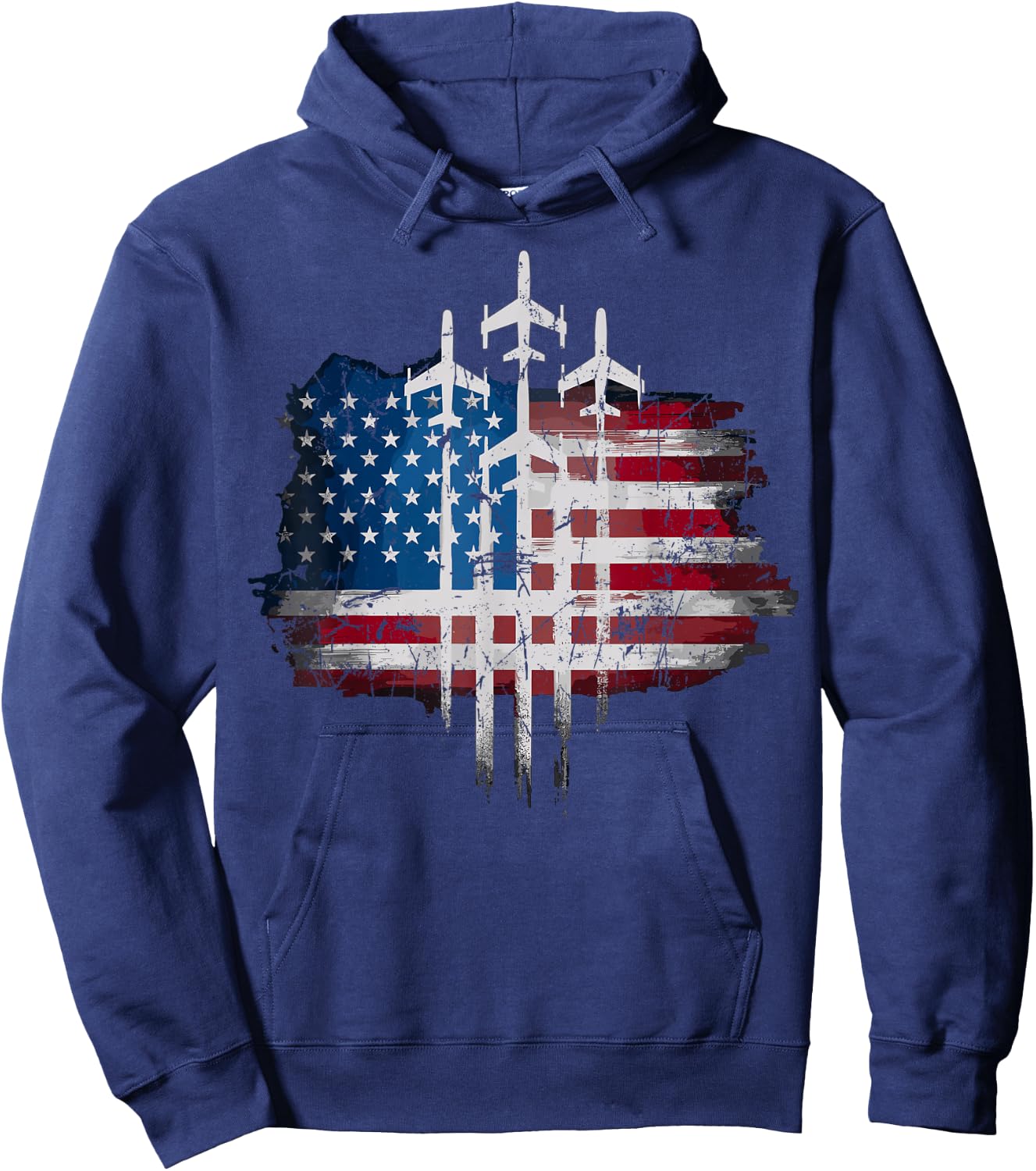 Fighter Jets USA Flag American Hoodie - Hoodie | Navy
