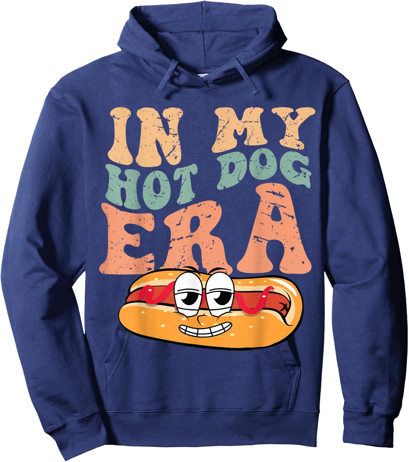 In My Hot Dog Era Eating Hot Dog Vintage Hoodie - Hoodie | Navy