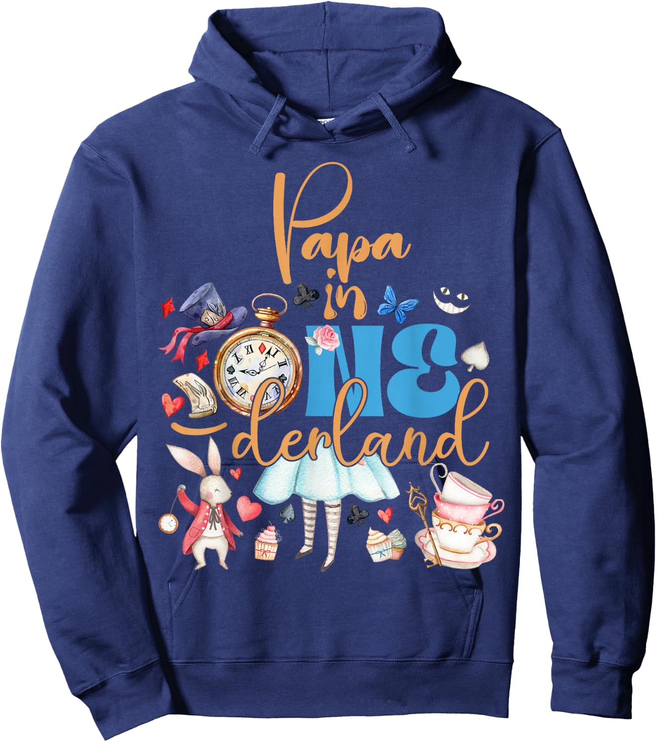 Alice Papa in ONEderland Birthday Family Hoodie - Hoodie | Navy