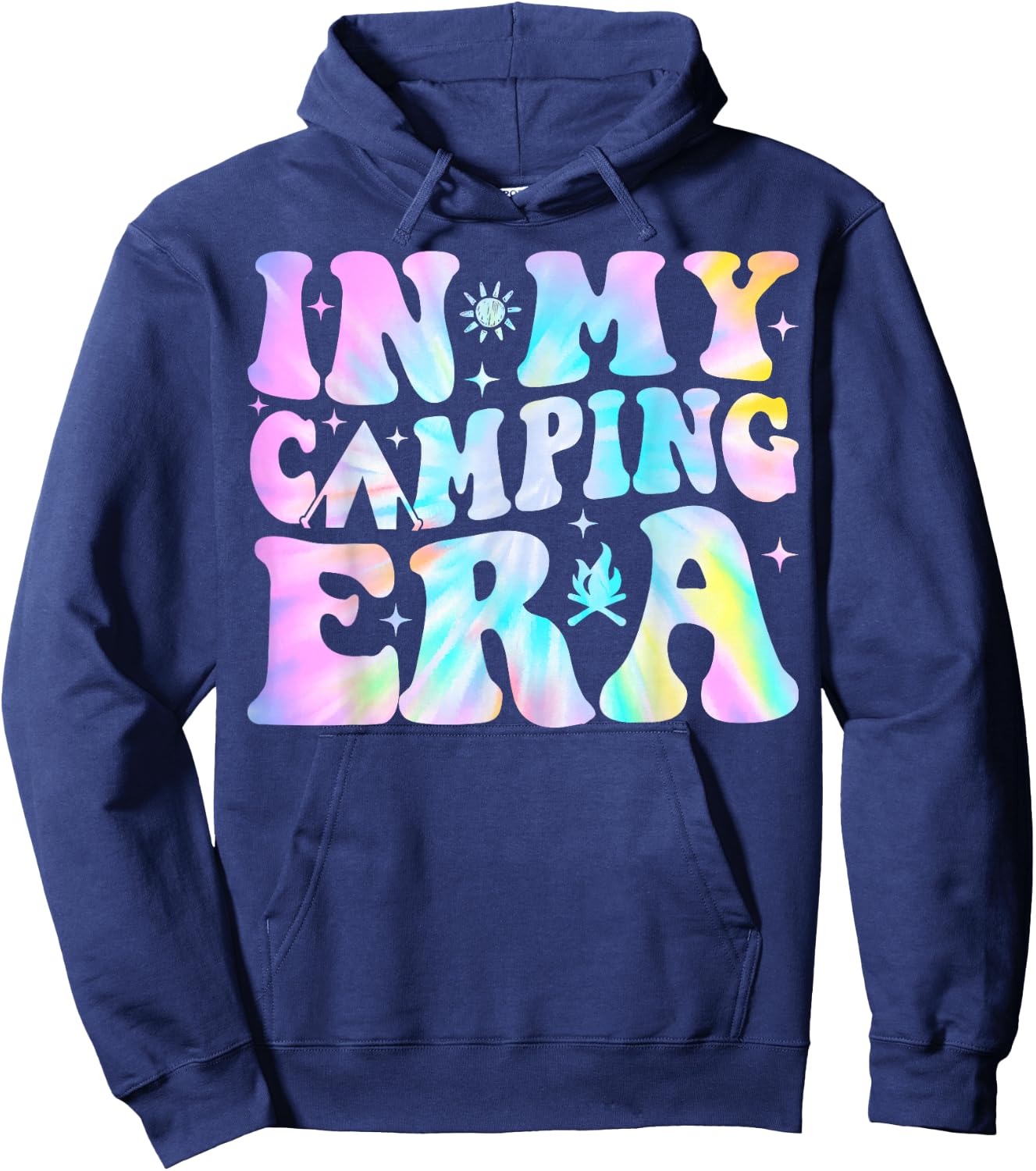 Groovy In My Camping Era Camper Hoodie - Hoodie | Navy