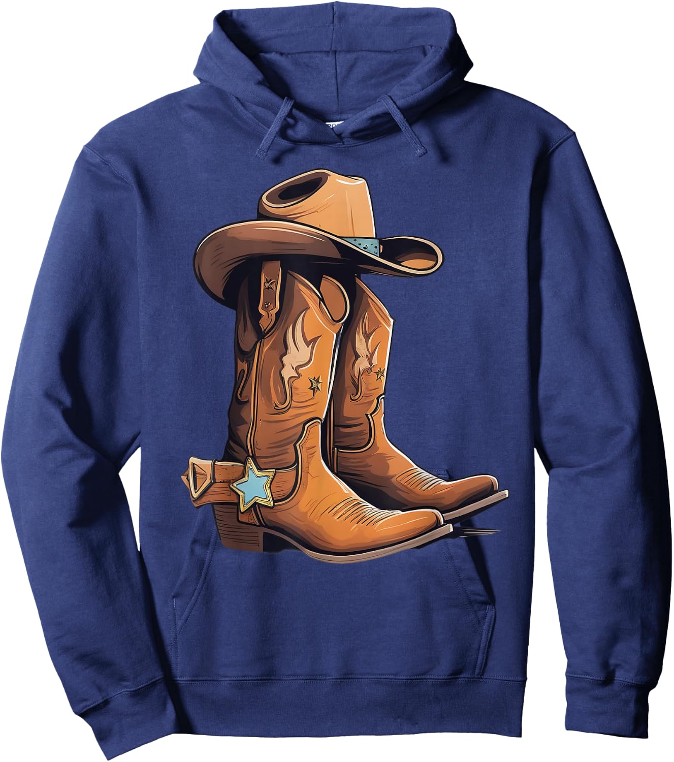 Cowboy Boots Sheriff star Sheriff badge Outfit Hoodie - Hoodie | Navy