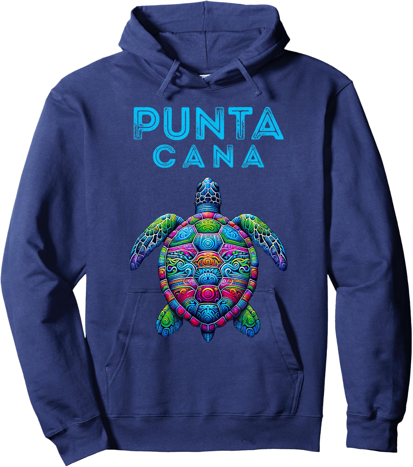 Punta Cana Tribal Beach Sea Turtle Hoodie - Hoodie | Navy