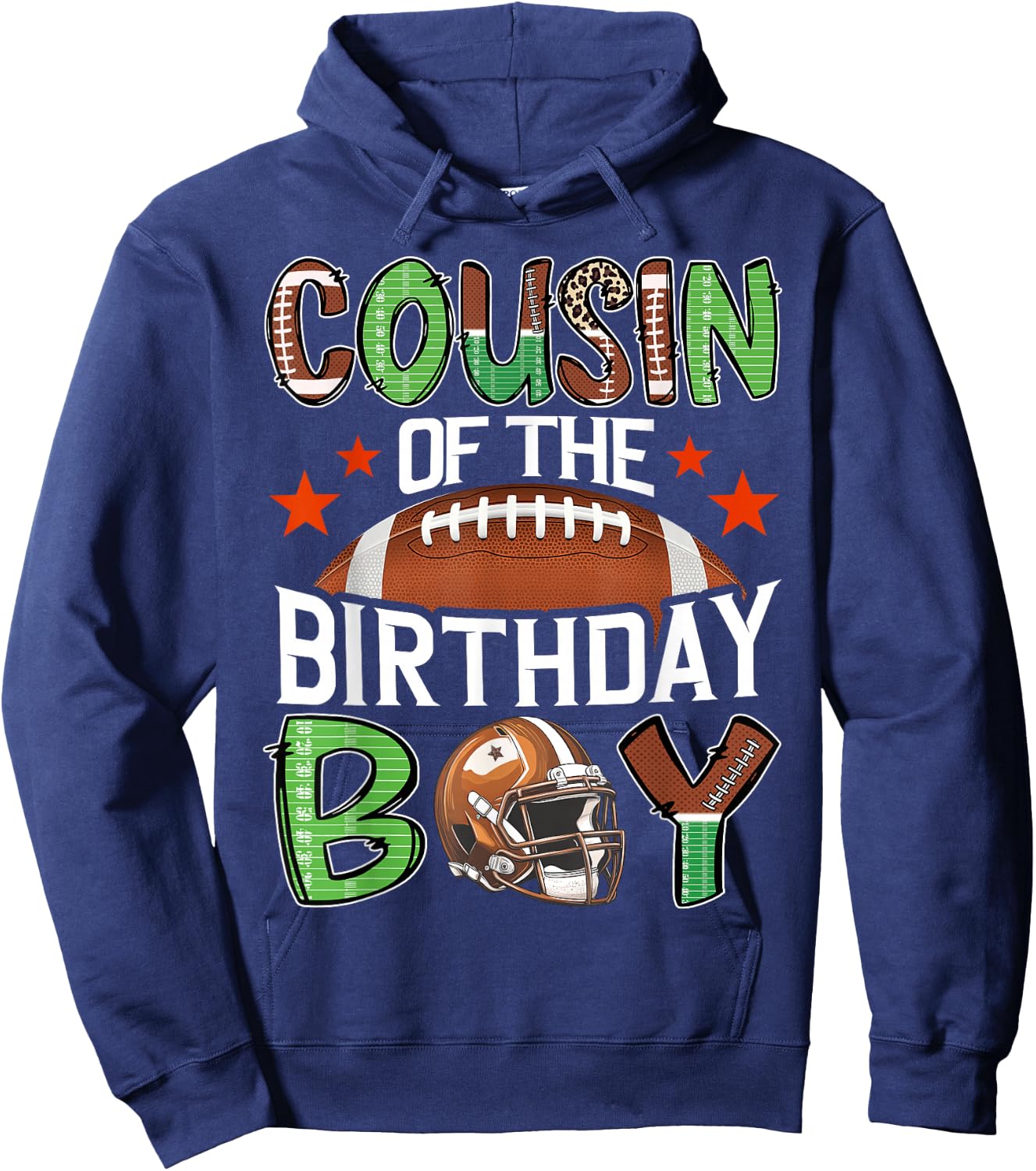 Cousin Of The Birthday Boy Game Day Football Hoodie - Hoodie | Navy