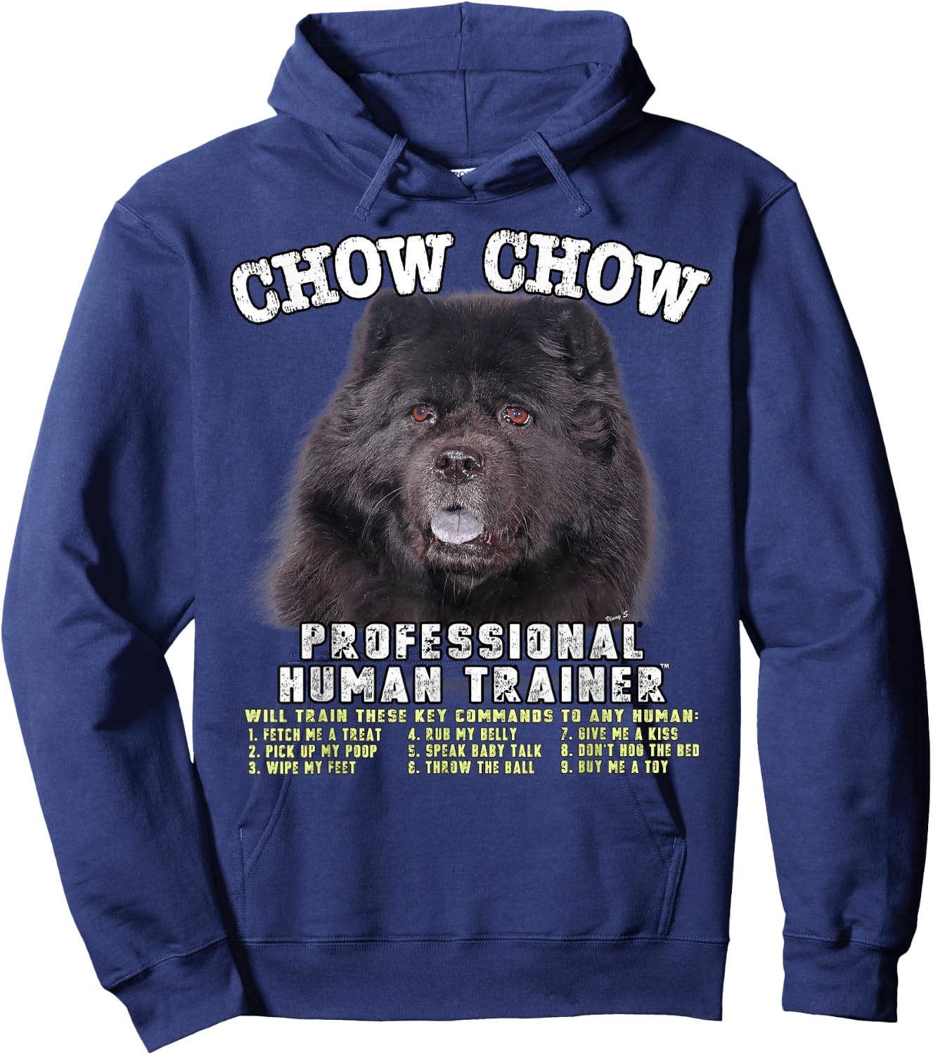 Chow Chow Black Professional Human Trainer Hoodie - Hoodie | Navy