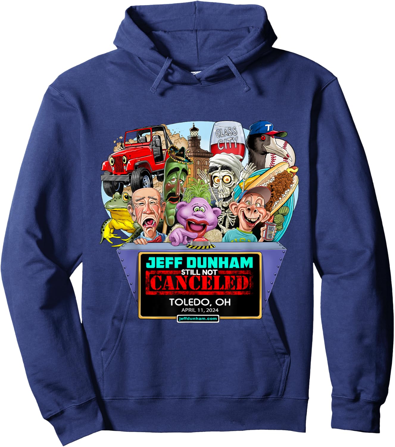 Jeff Dunham Toledo, OH (2024) Hoodie - Hoodie | Navy