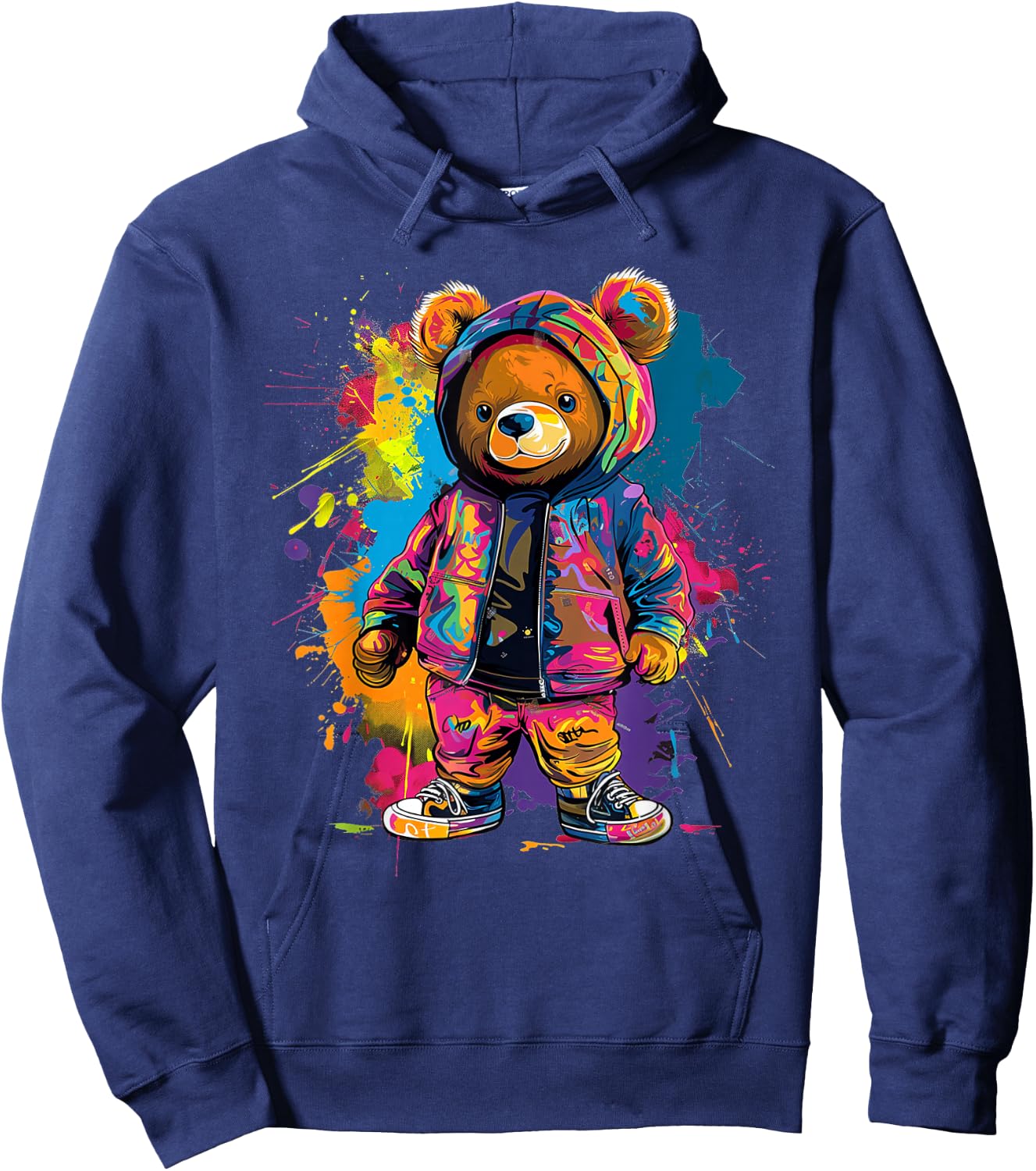 Colorful Teddy Bear Men Women Kids Hoodie - Hoodie | Navy