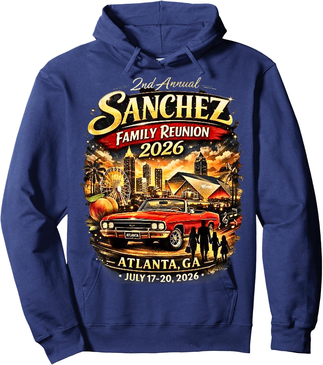 2nd Annual Sanchez Family Reunion 2026 Hoodie - Hoodie | Navy
