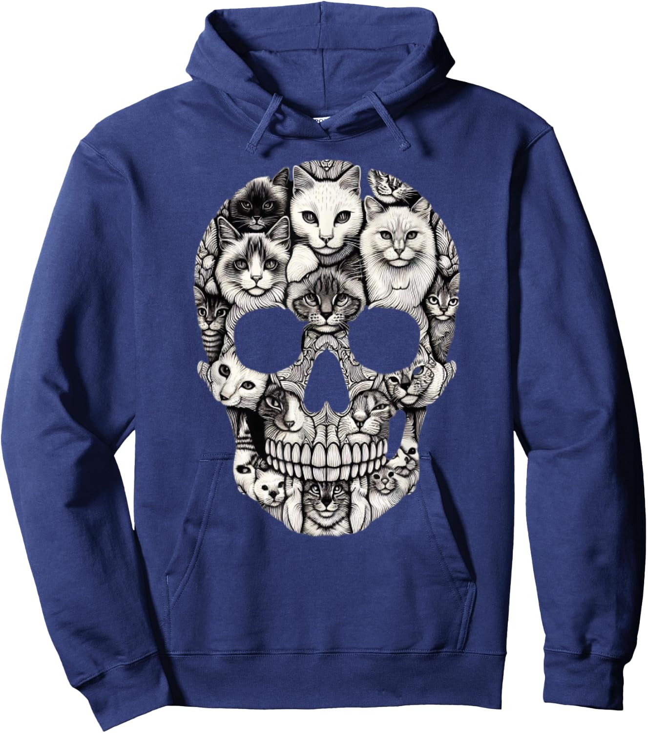 Cat Skull Skeleton Halloween Costume Skull Cat Hoodie - Hoodie | Navy