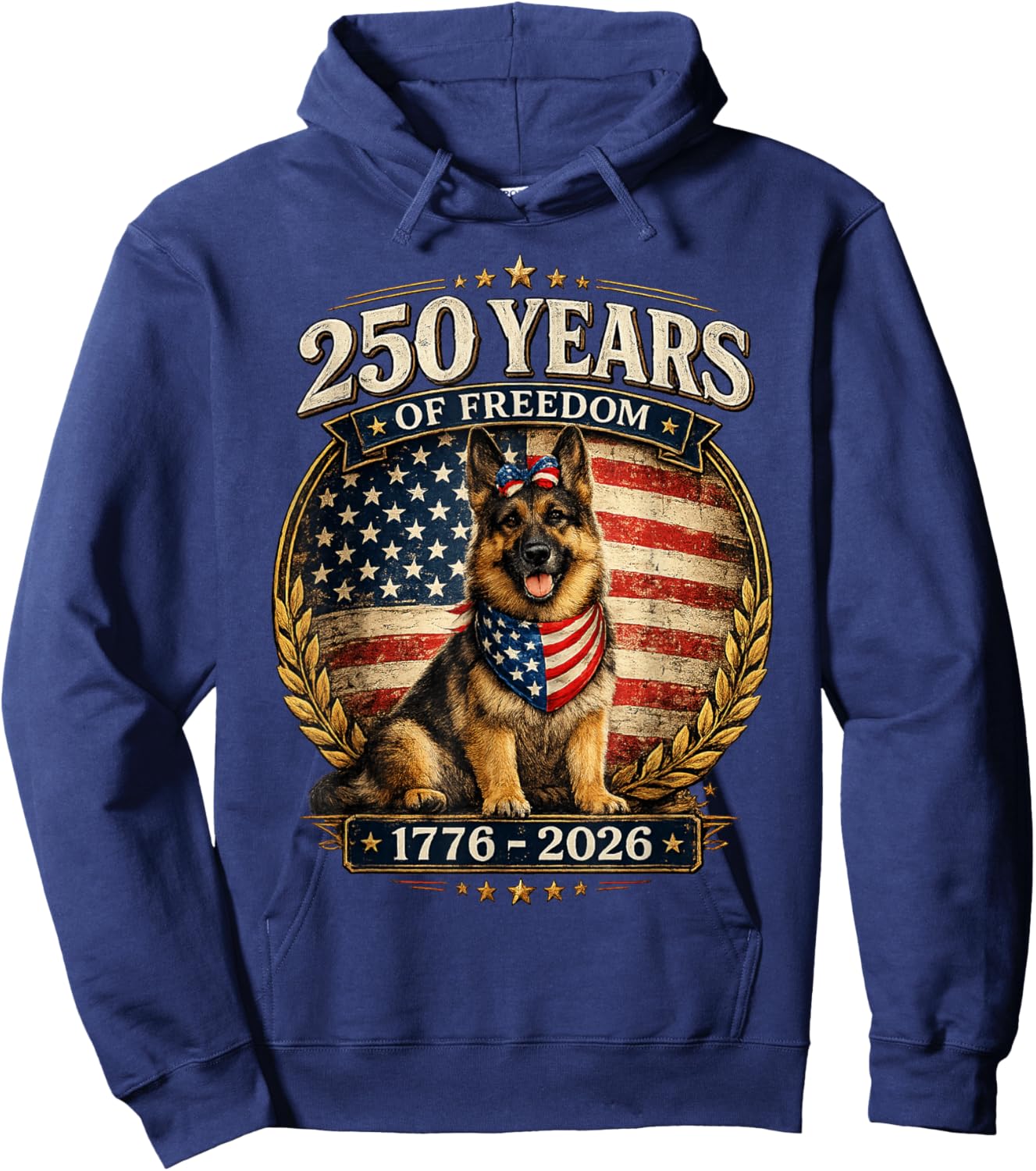 250 Years America Anniversary German Shepherd Hoodie - Hoodie | Navy