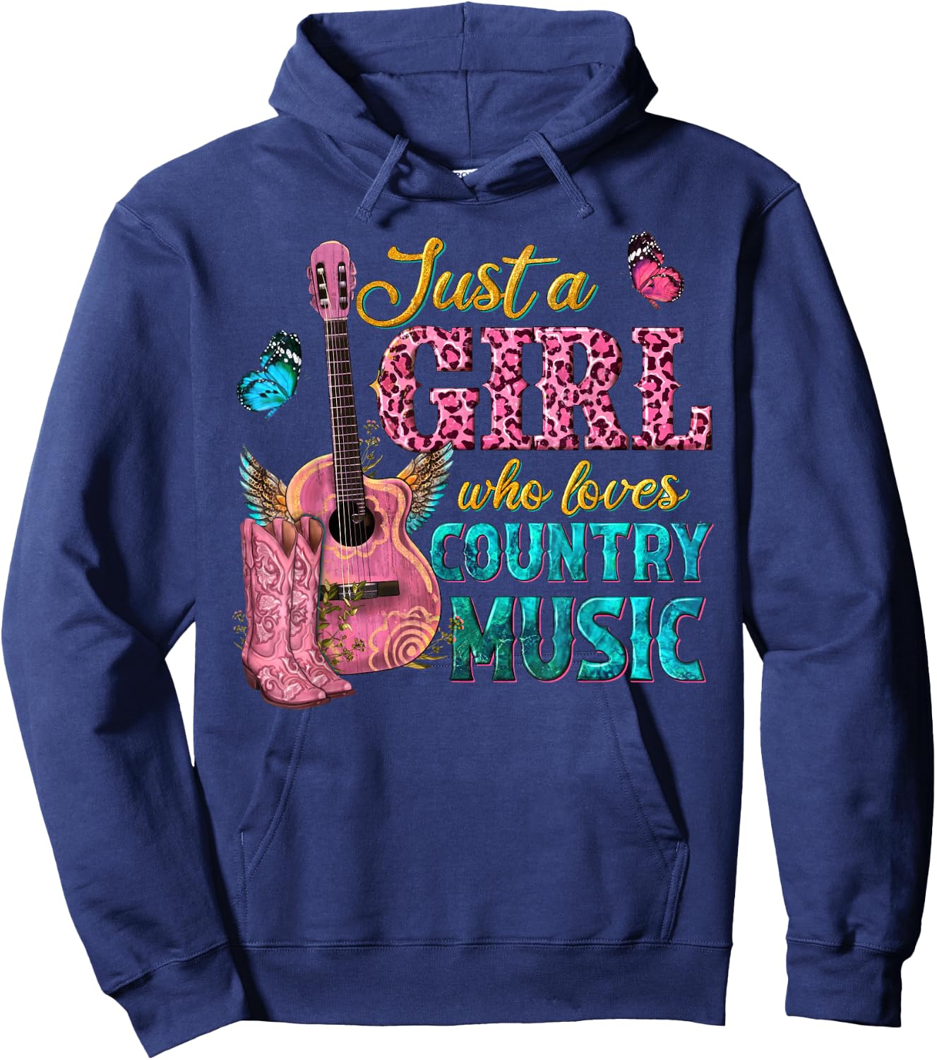 Just A Girl Who Loves Country Music Hoodie - Hoodie | Navy